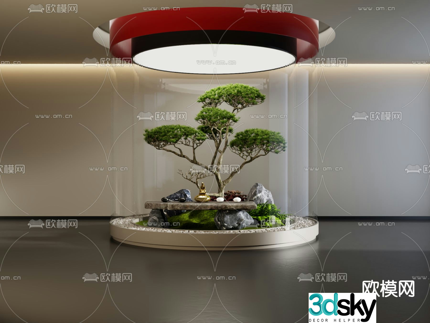 Indoor landscaping bryophytes 3d model