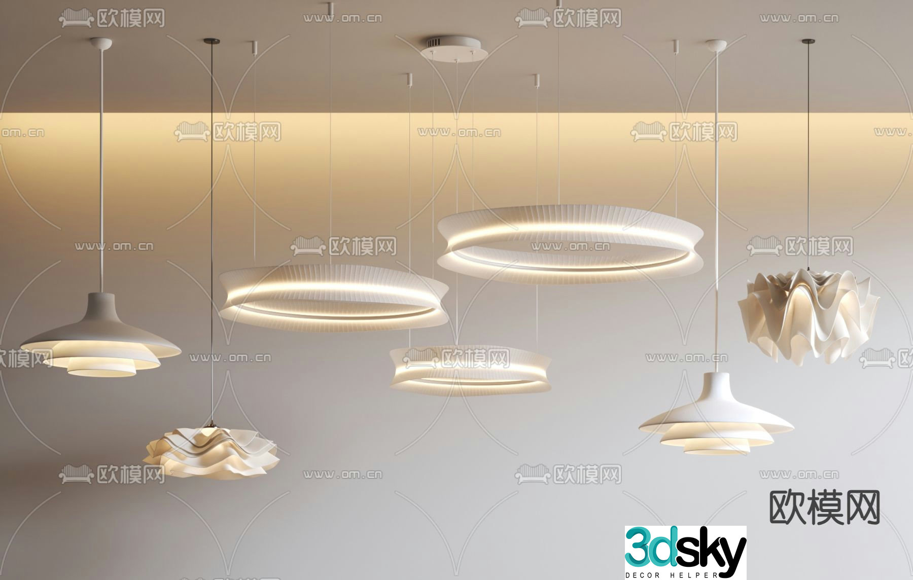 Wabi-sabi chandelier decorative chandelier bedroom chandelier 3d model