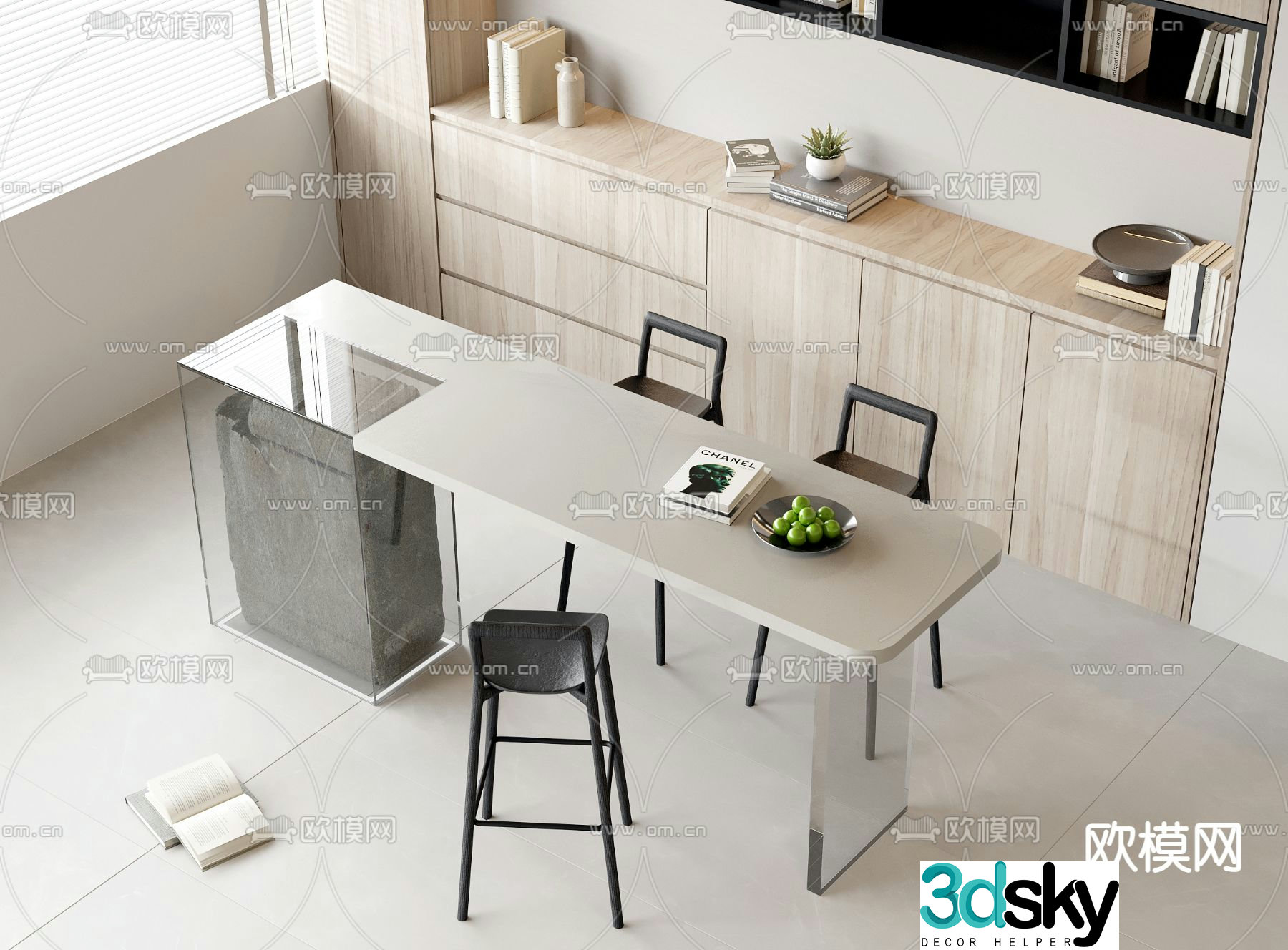Middle Island Desk Bar 3D Model
