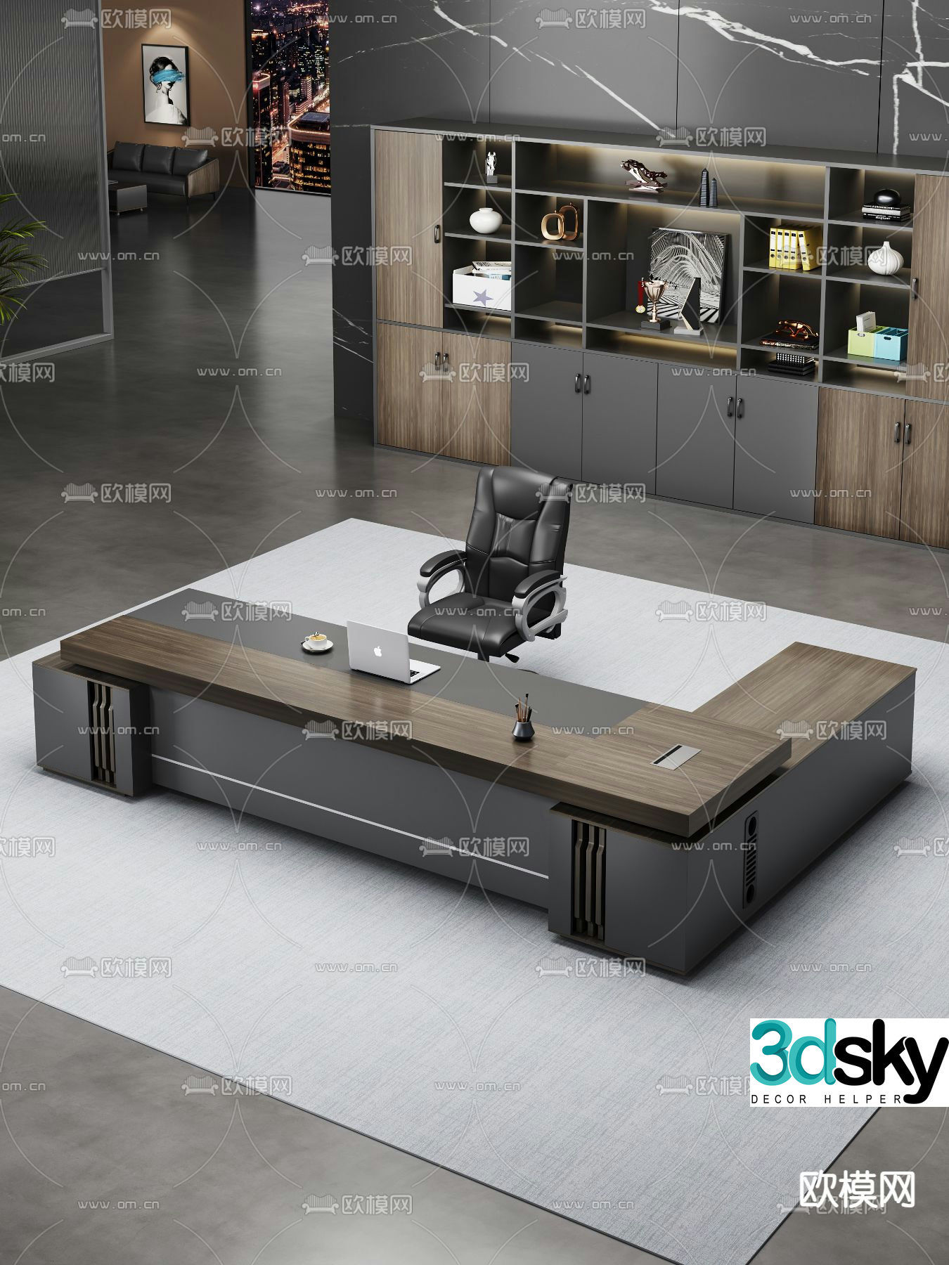 Boss desk executive desk executive desk 3D model
