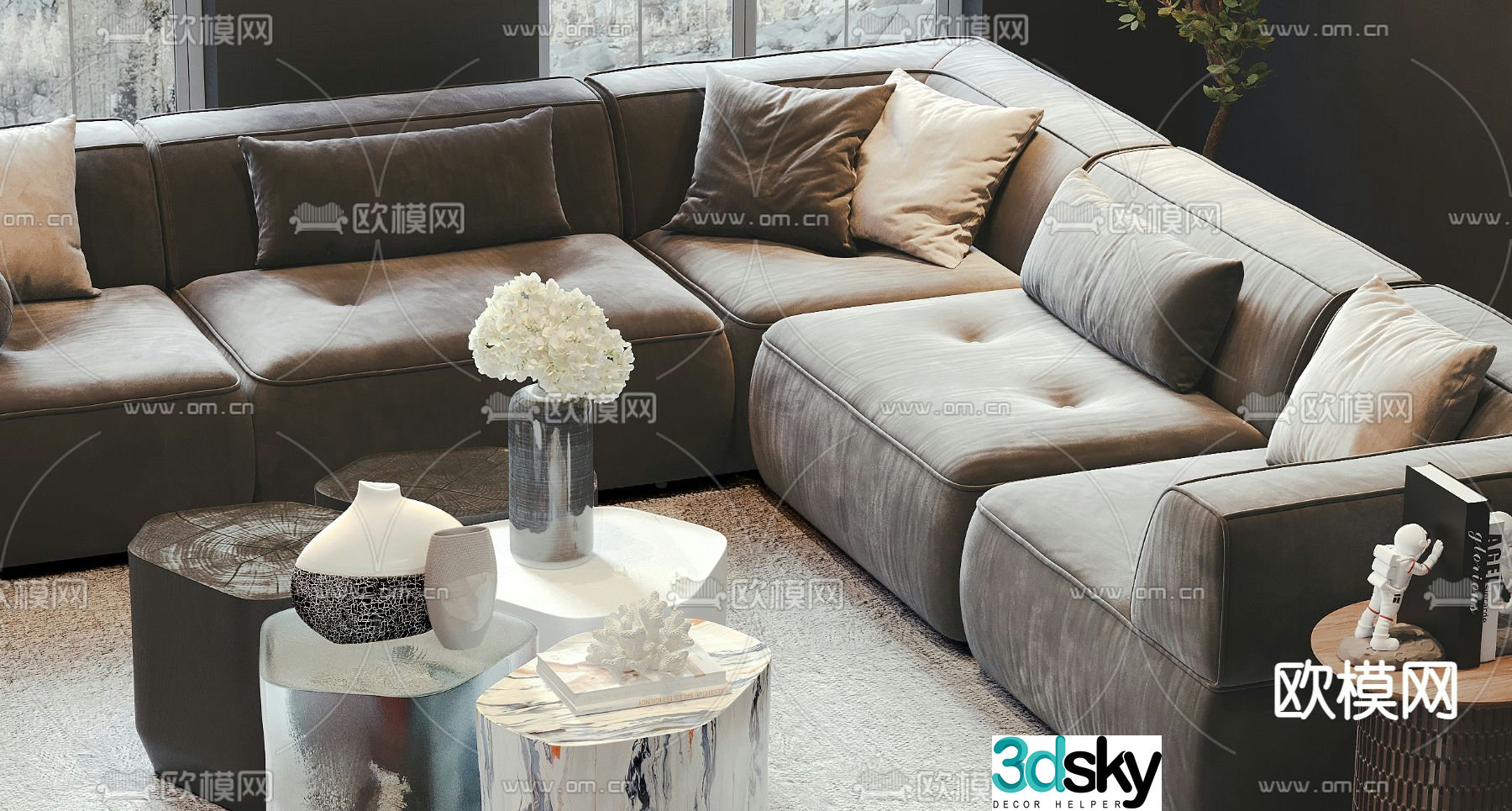 Modern sofa set 3d model