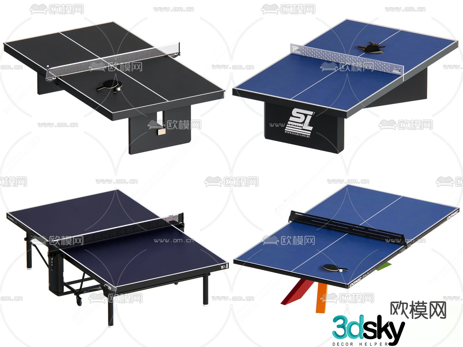 Modern table tennis table table tennis table 3d model