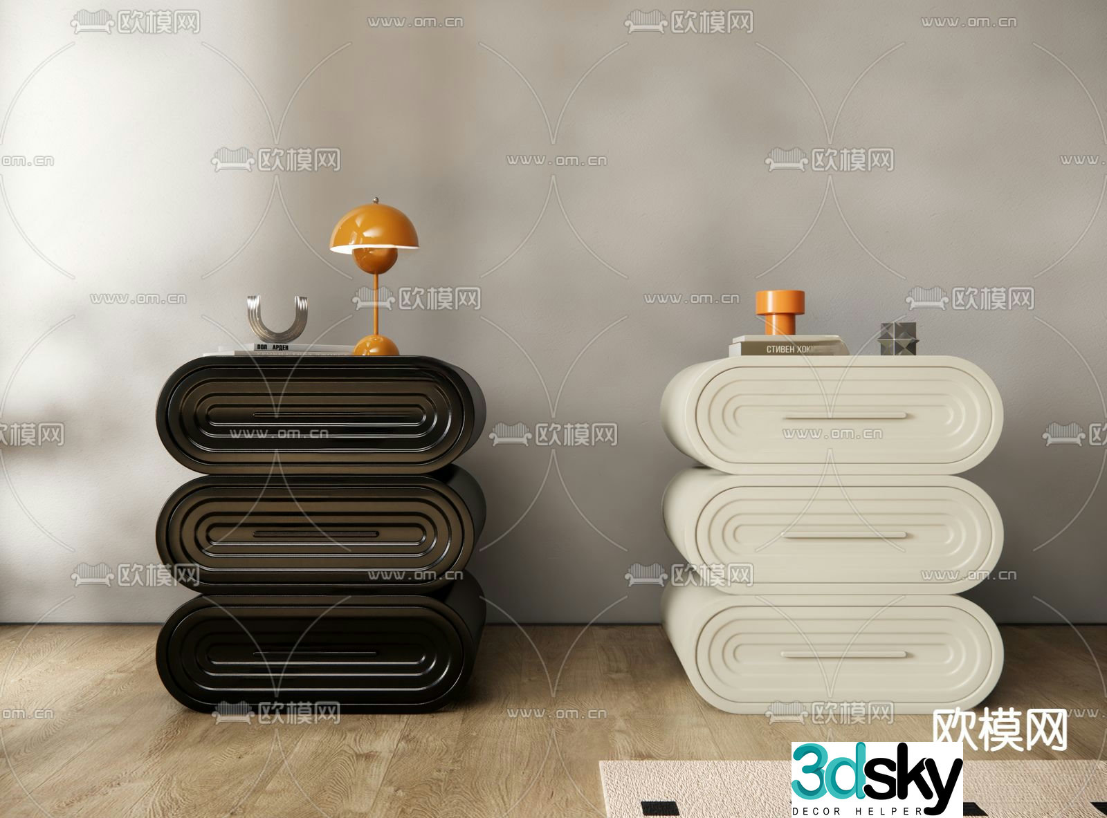 wabi-sabi bedside table 3d model