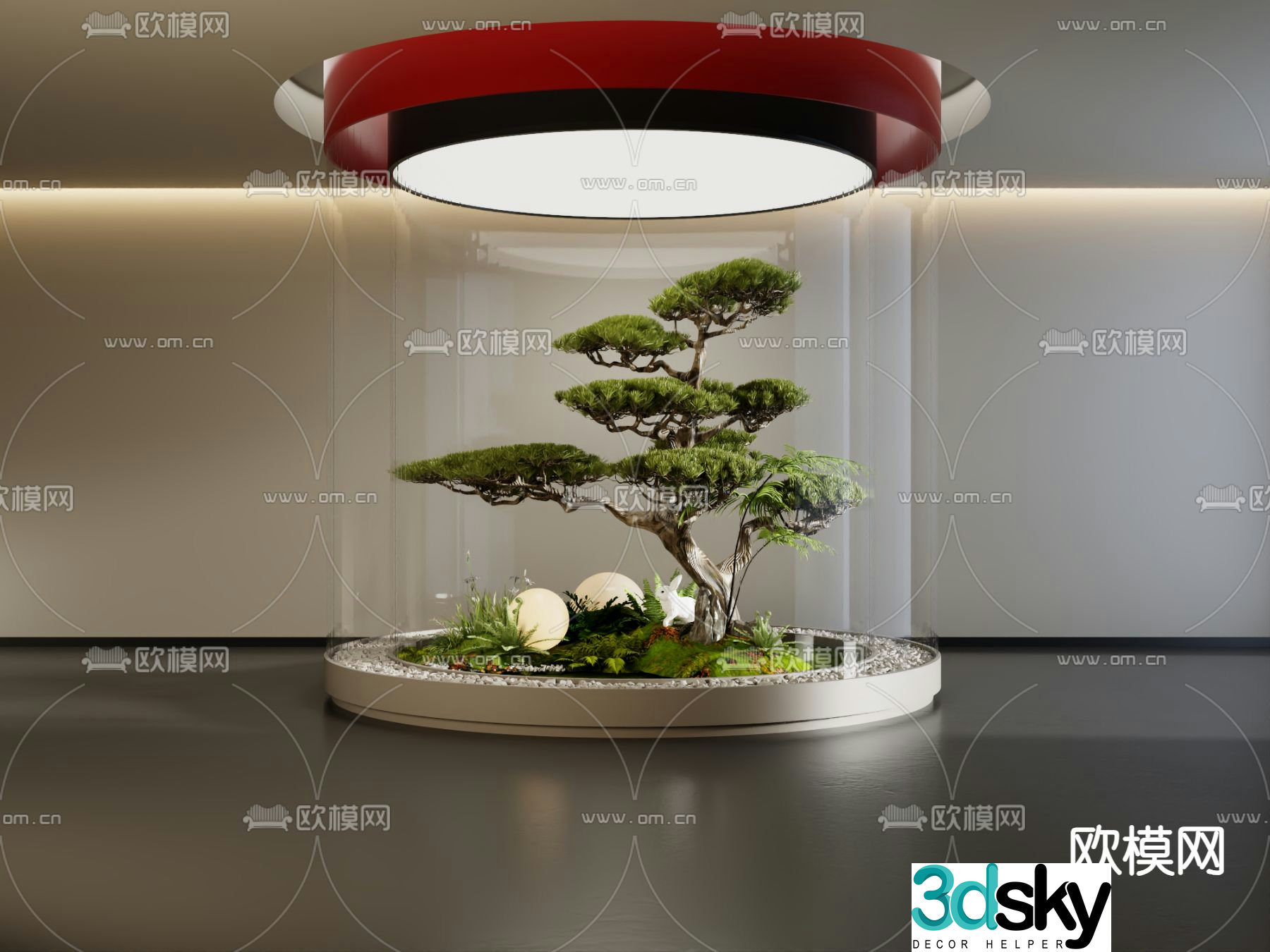 Indoor landscaping bryophytes 3d model