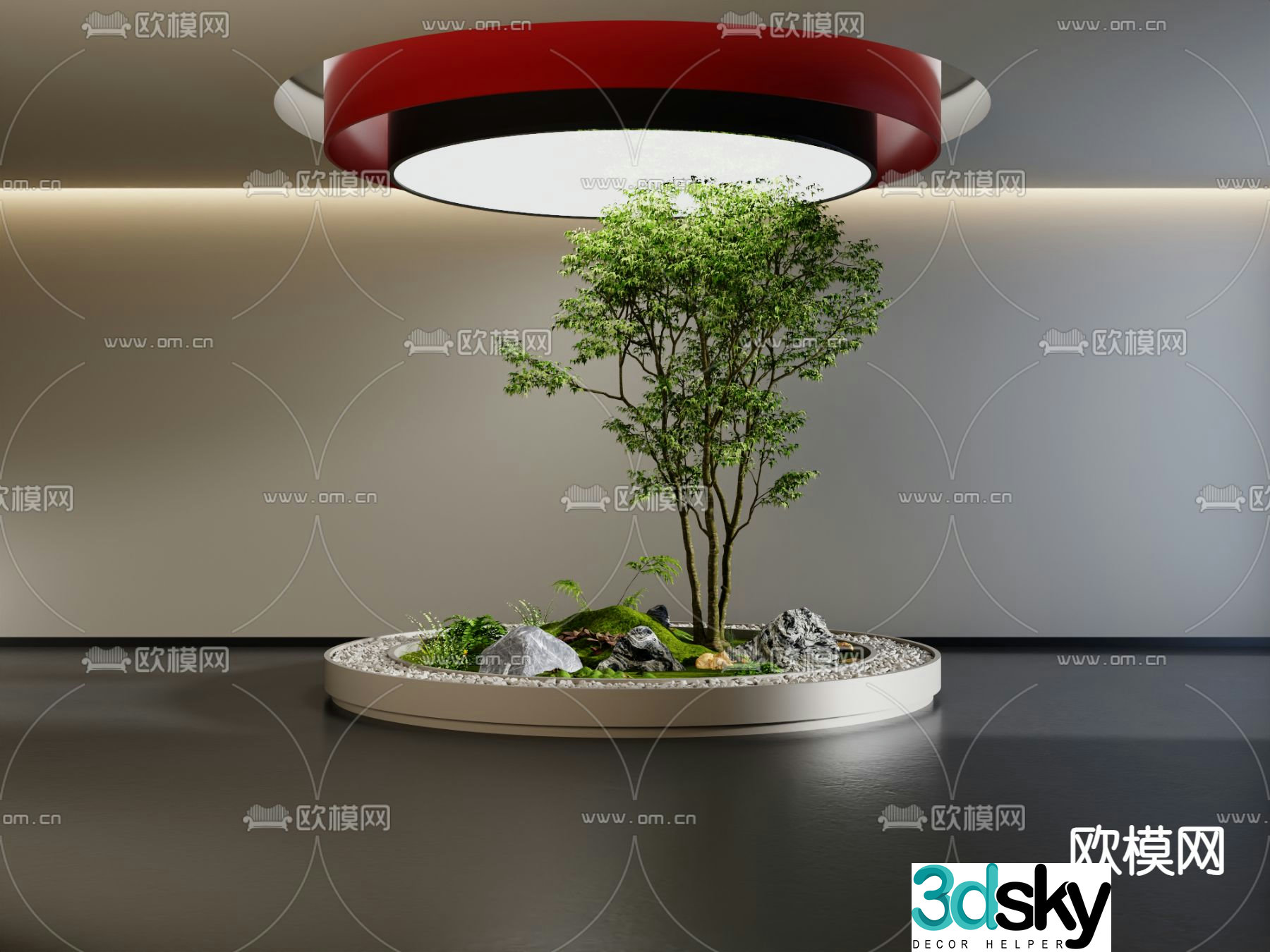 Indoor landscaping bryophytes 3d model