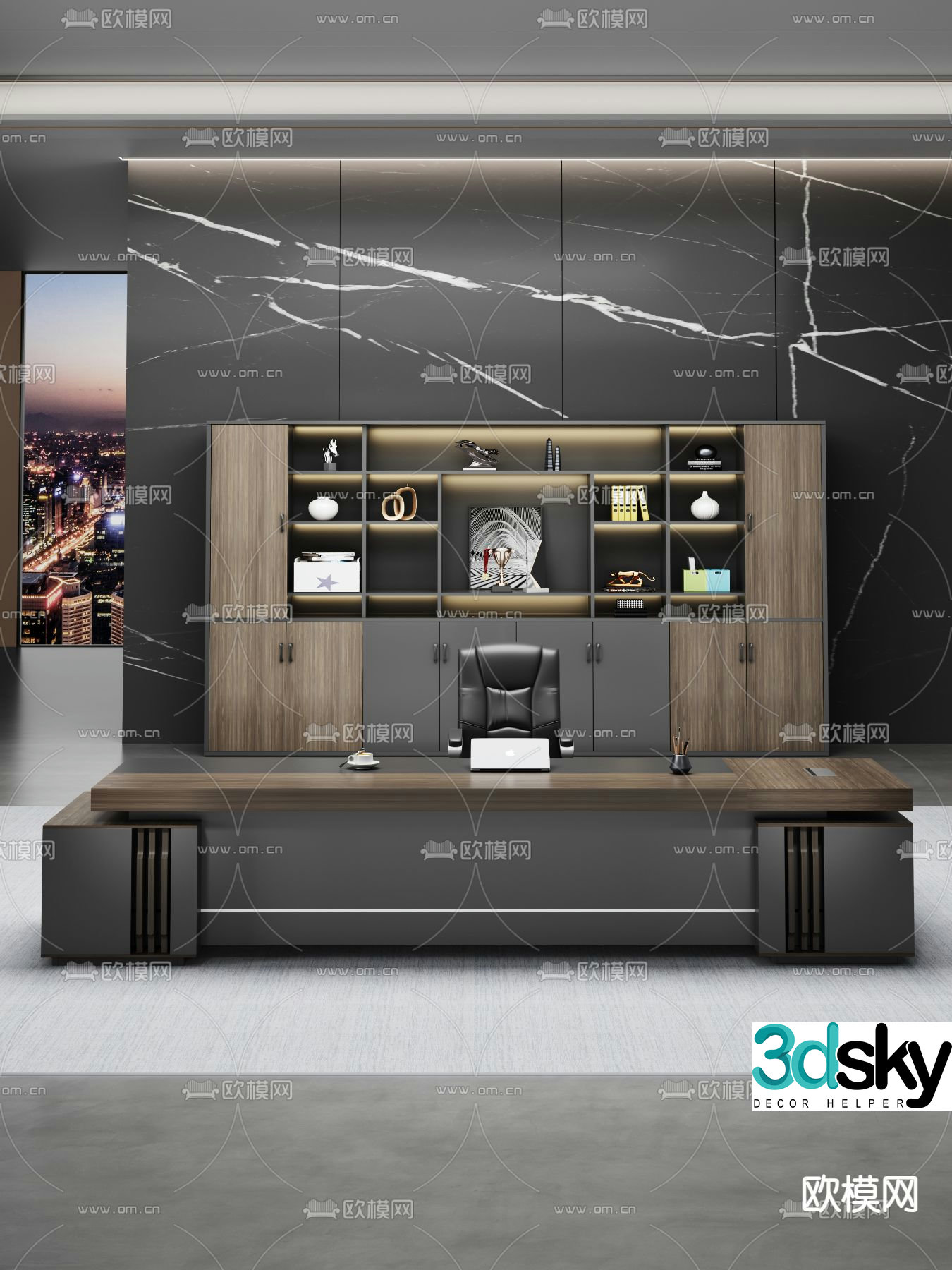 Desk desk desk boss desk 3d model