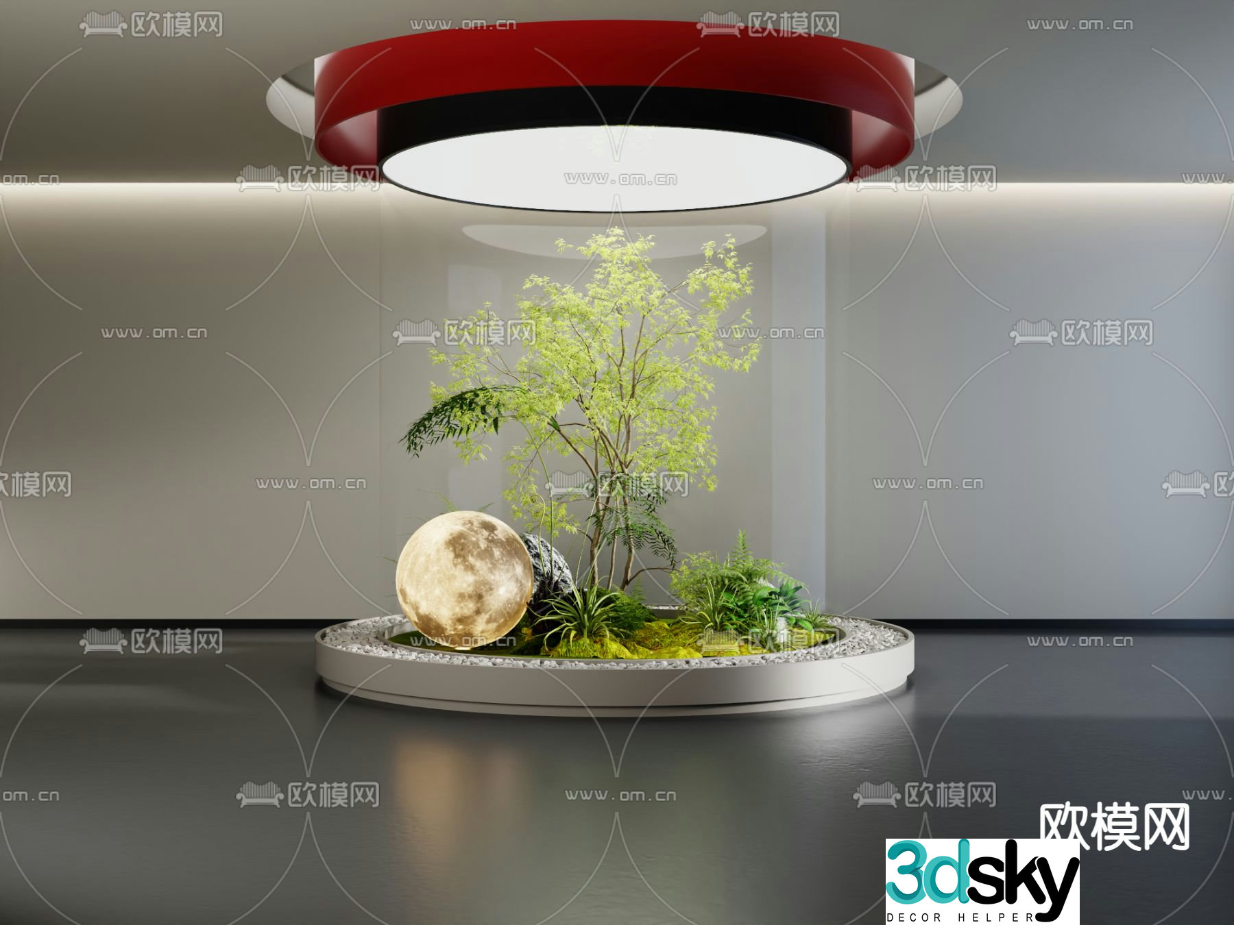 Indoor landscaping bryophytes 3d model