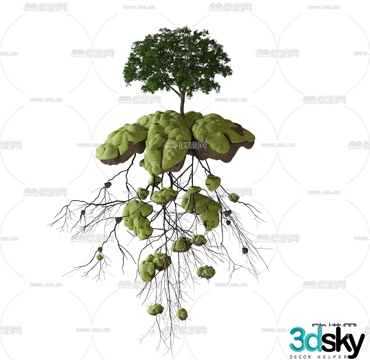 Green plant sketch moss landscape 3d model