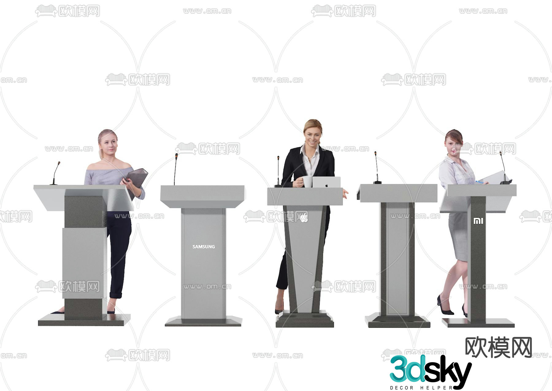 podium table podium 3d model