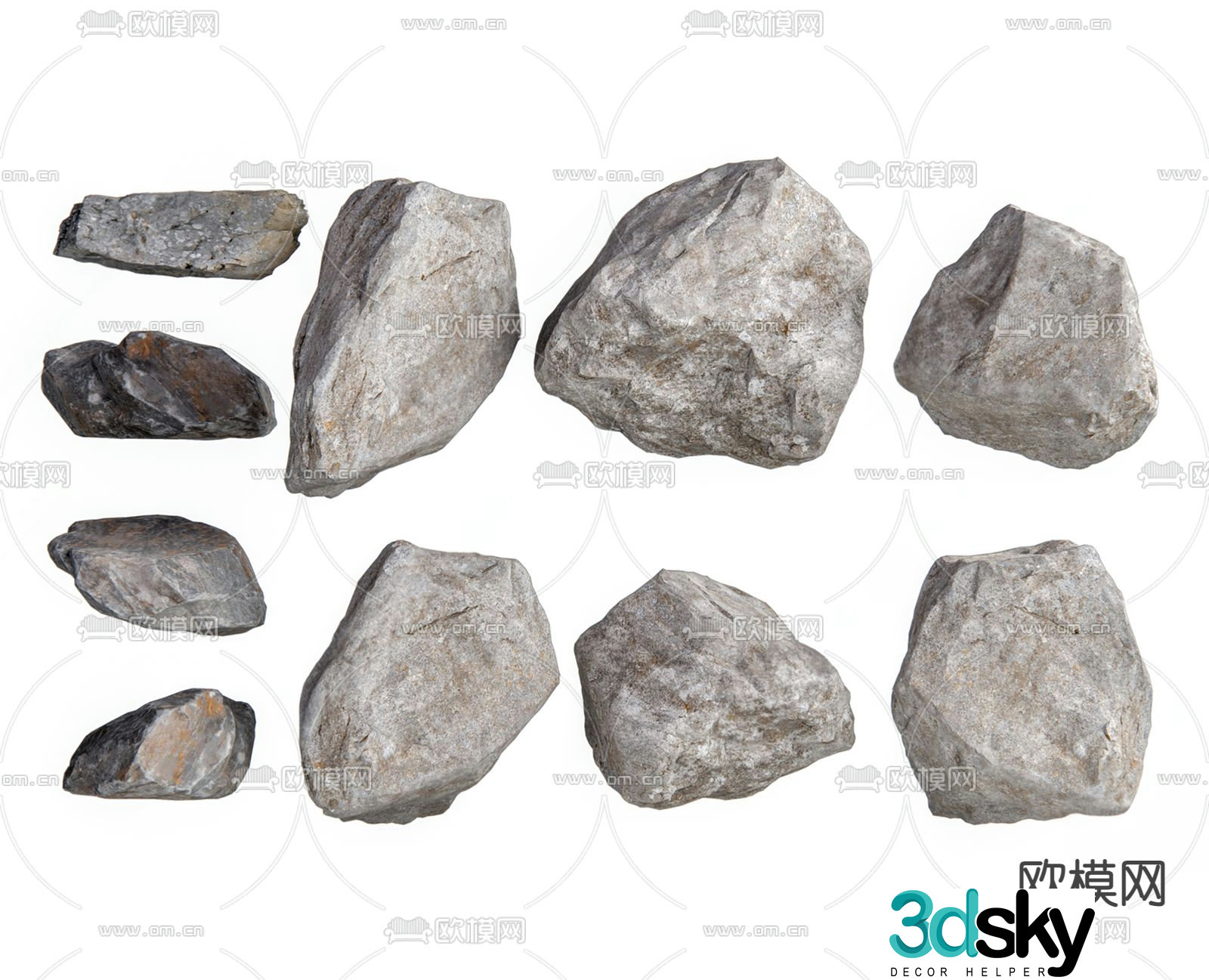 Modern landscape stone 3d model