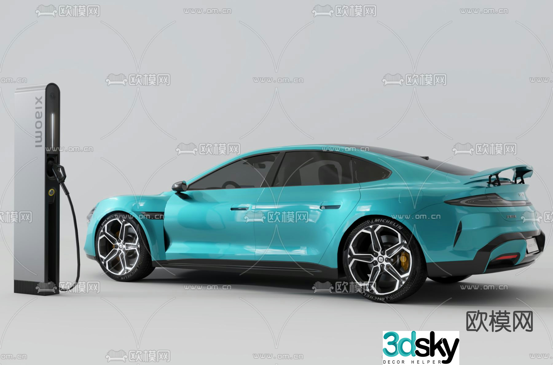 Xiaomi electric car Xiaomi SU7 car charging pile 3d model