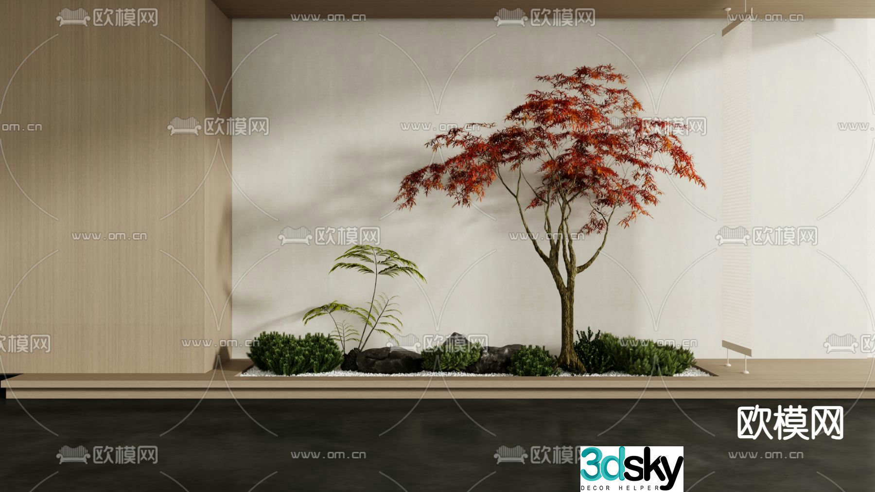 Indoor landscaping plant pile 3d model