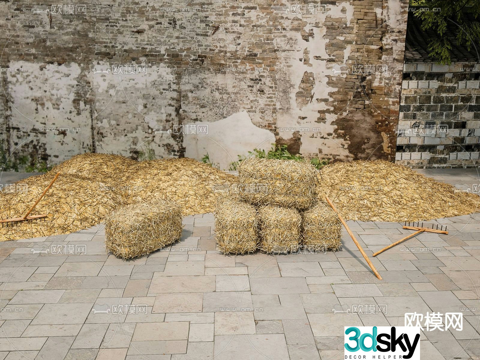 Grain stack straw stack 3d model