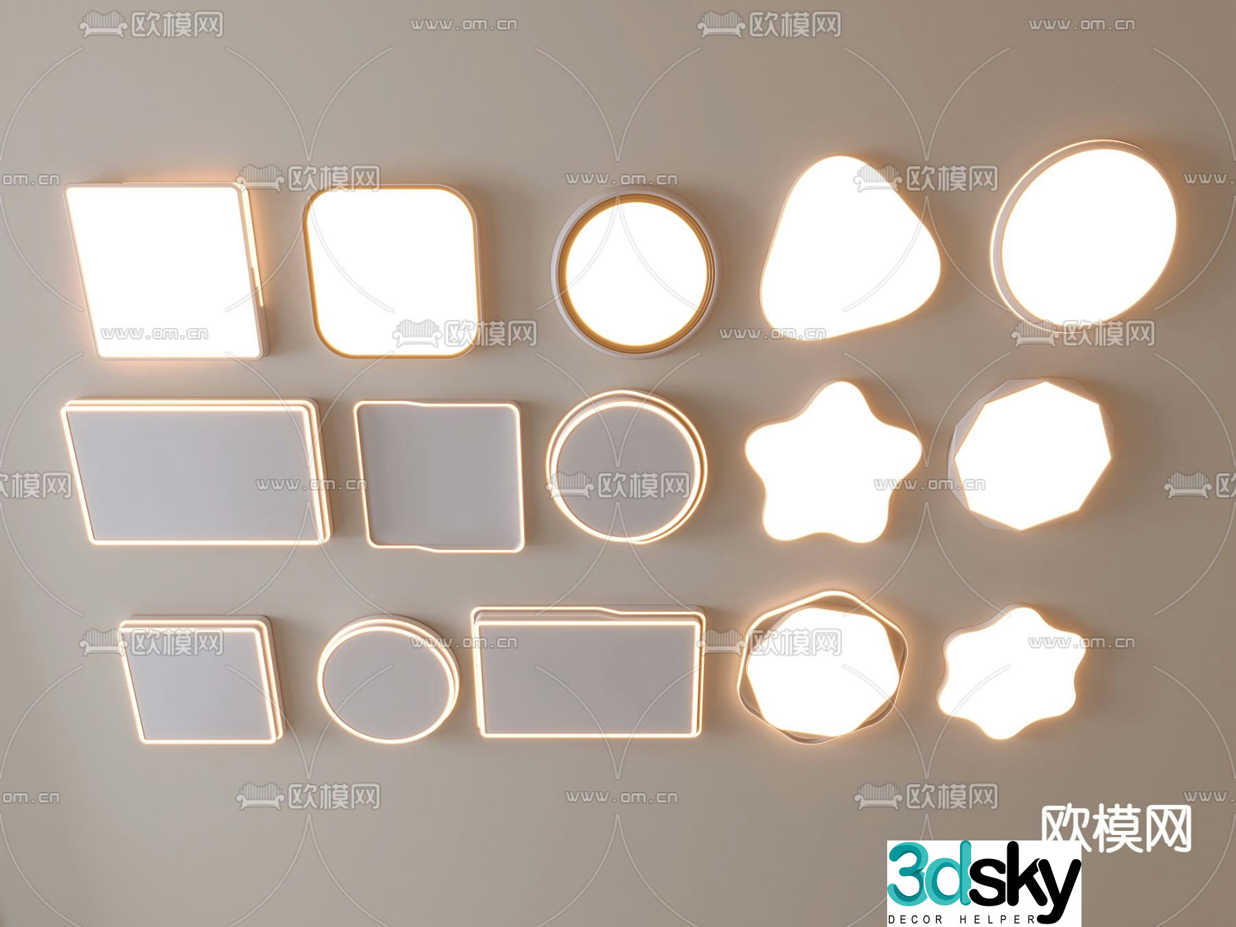 Modern ceiling light 3d model