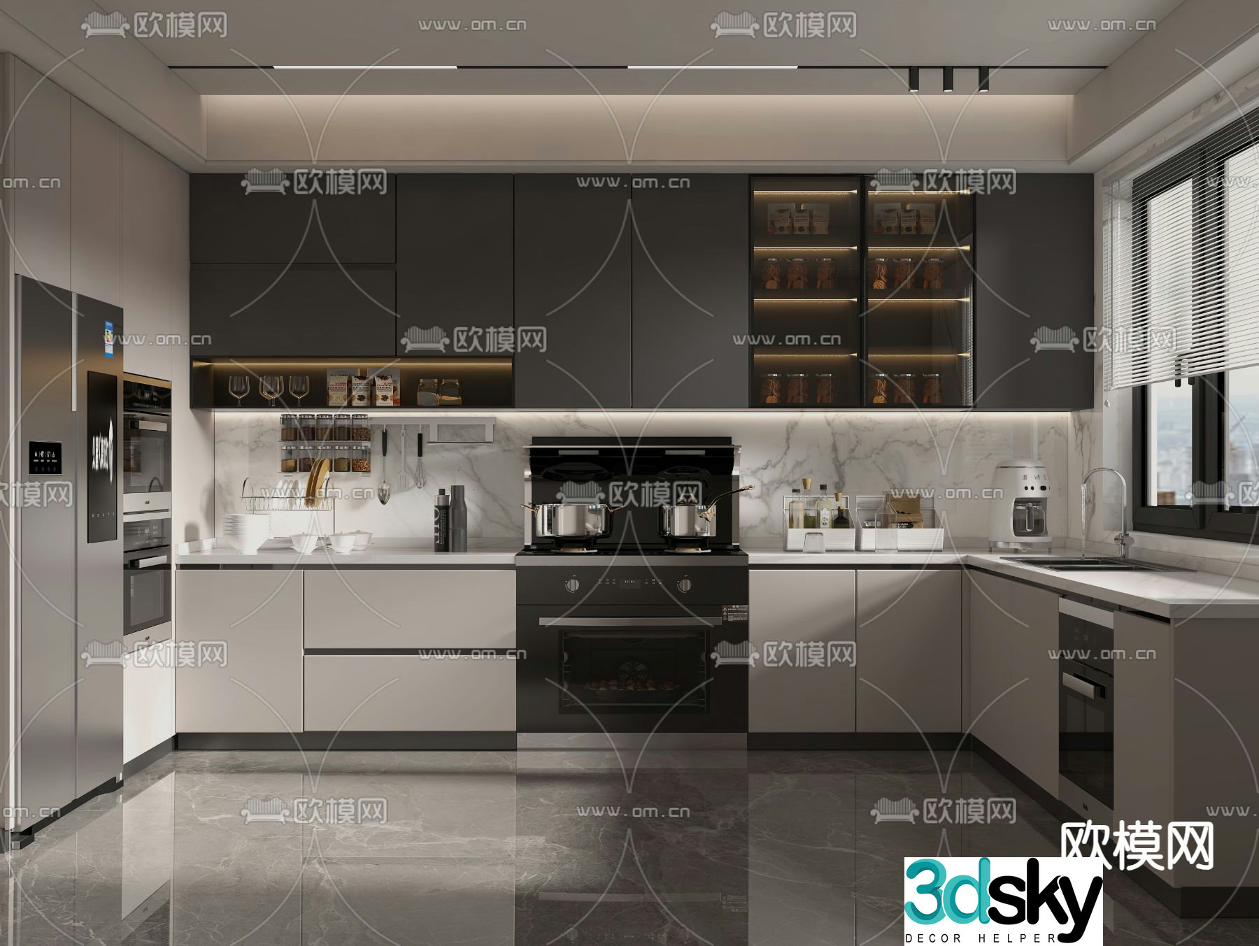 Modern kitchen cabinet 3d model