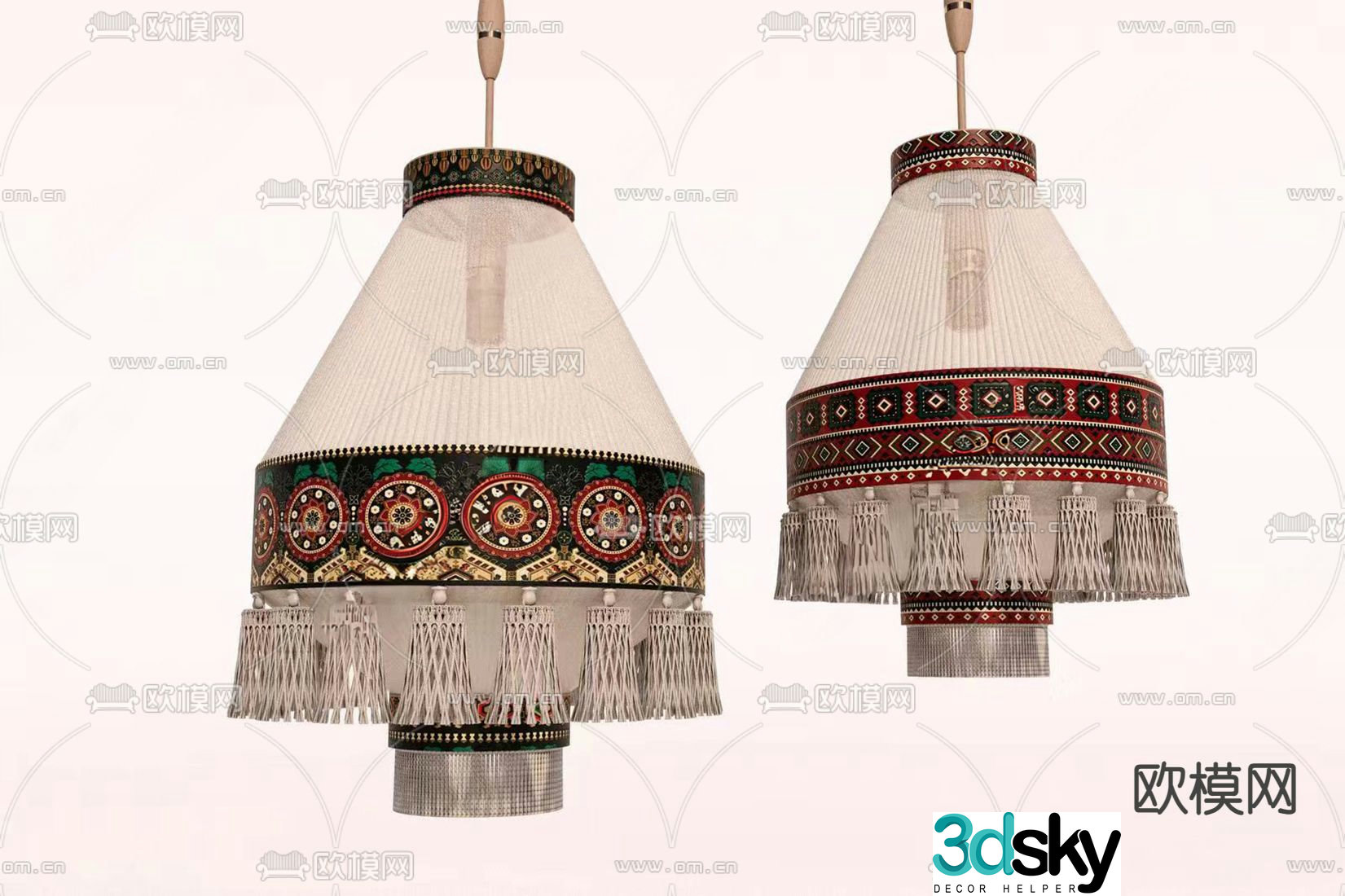 Southeast Asian chandelier Ethnic style chandelier 3d model