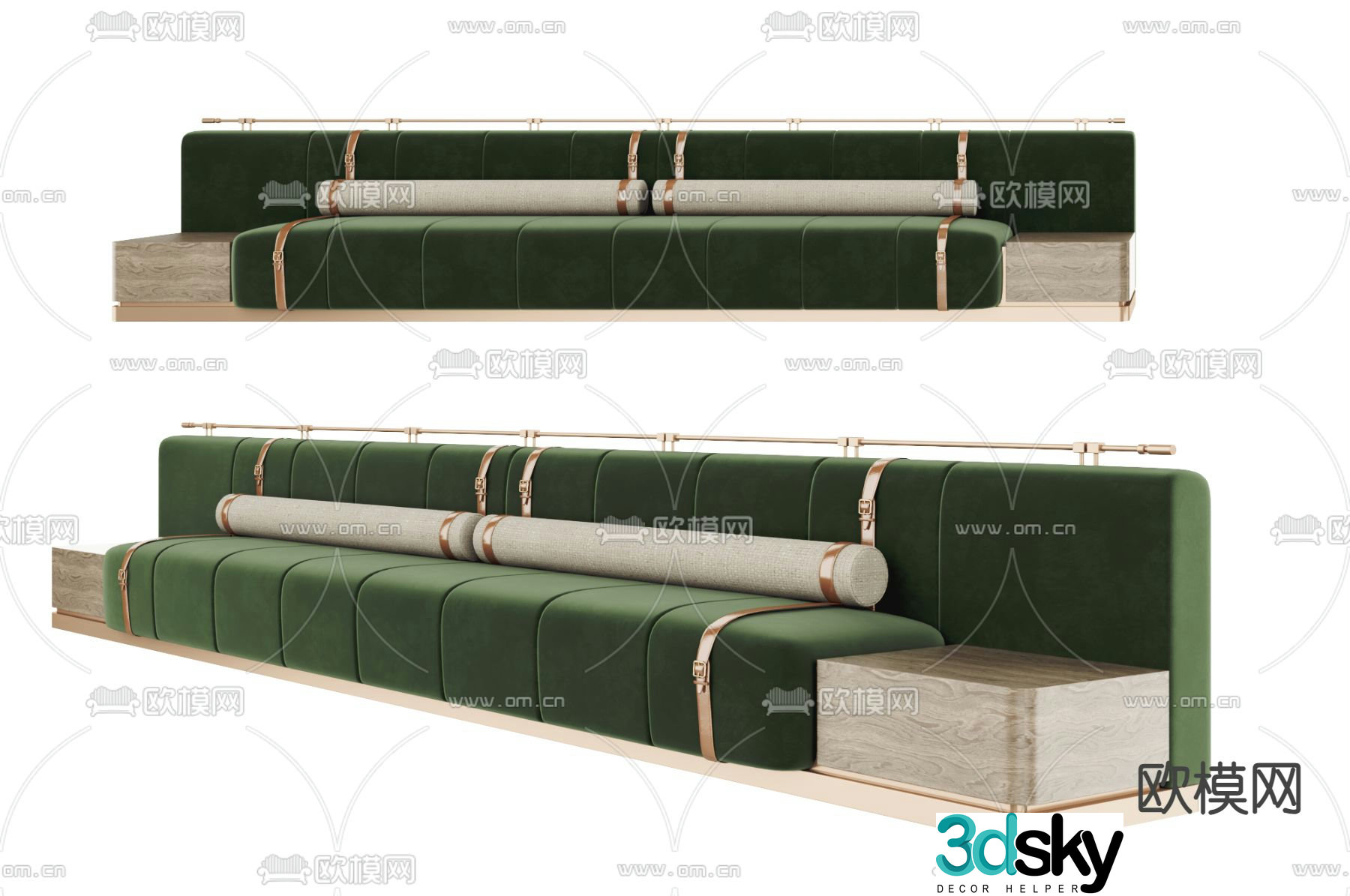 Modern booth sofa 3d model