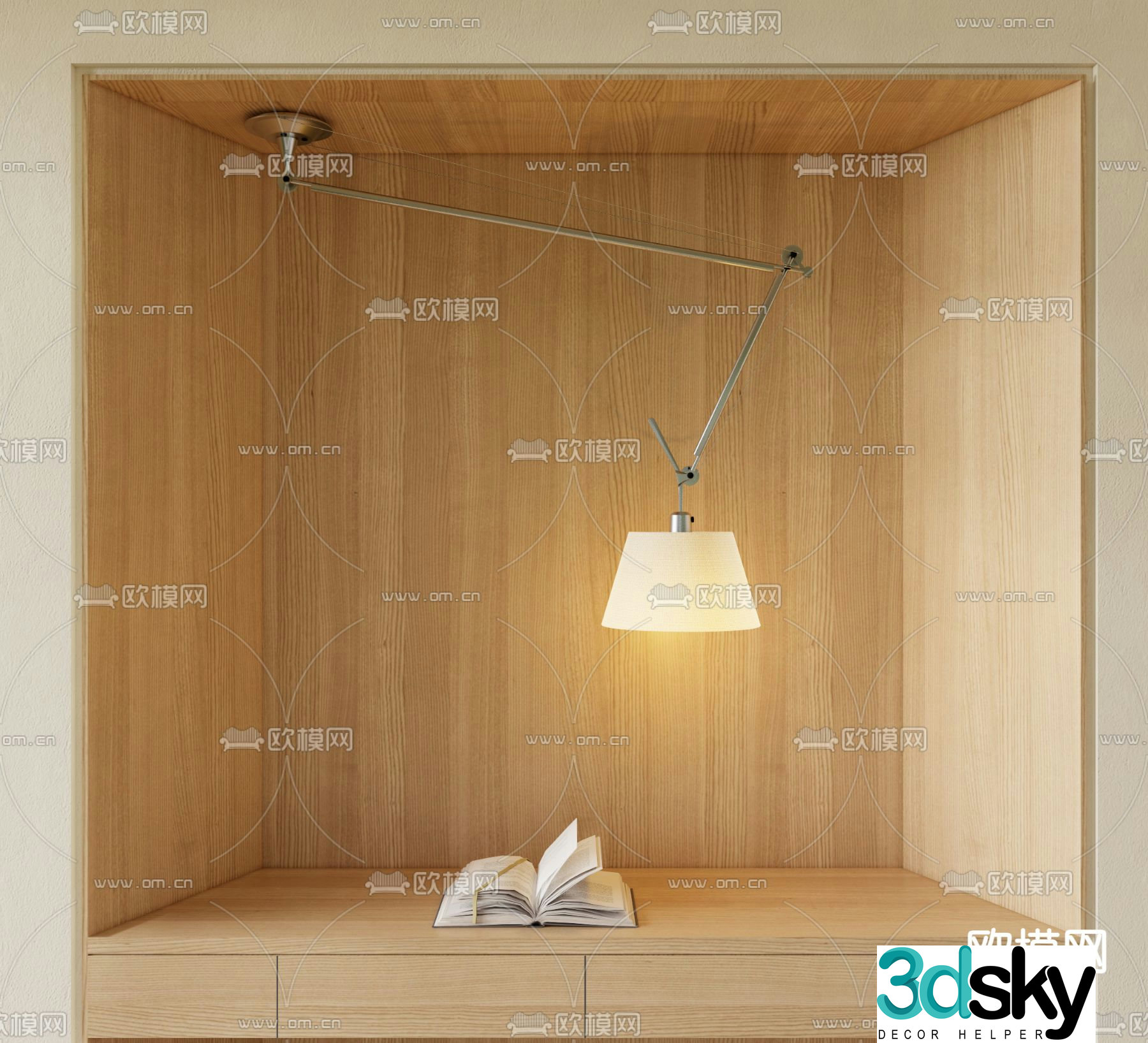 Modern chandelier reading lamp bedside lamp 3d model