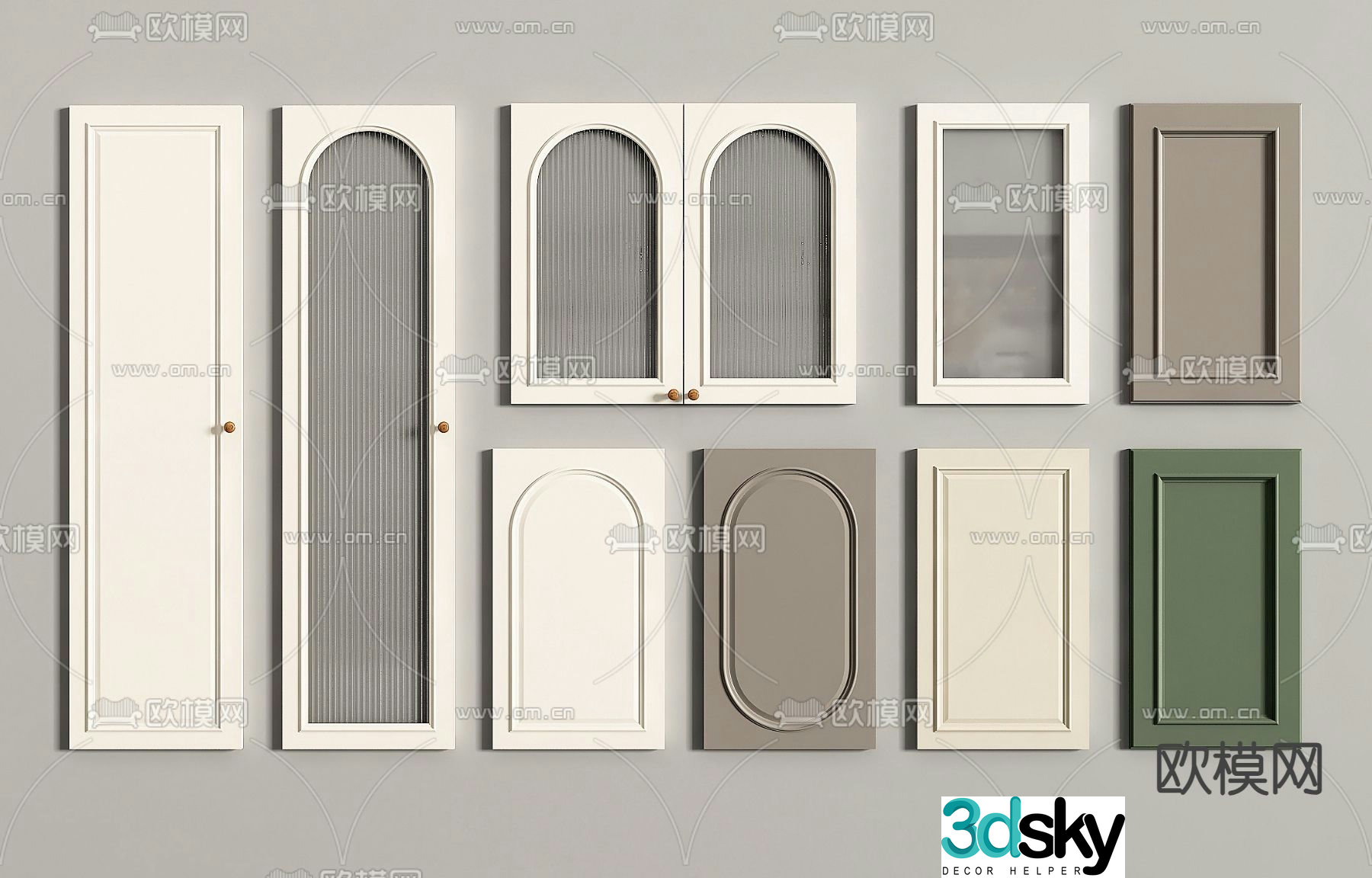 French cabinet door Cabinet door Wine cabinet door 3D model