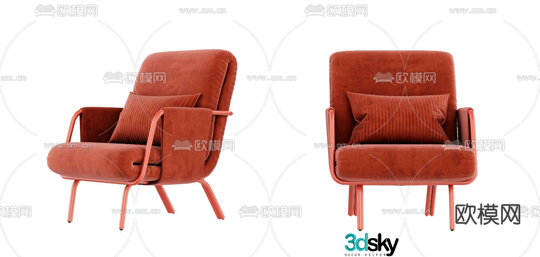 Modern single sofa 3d model