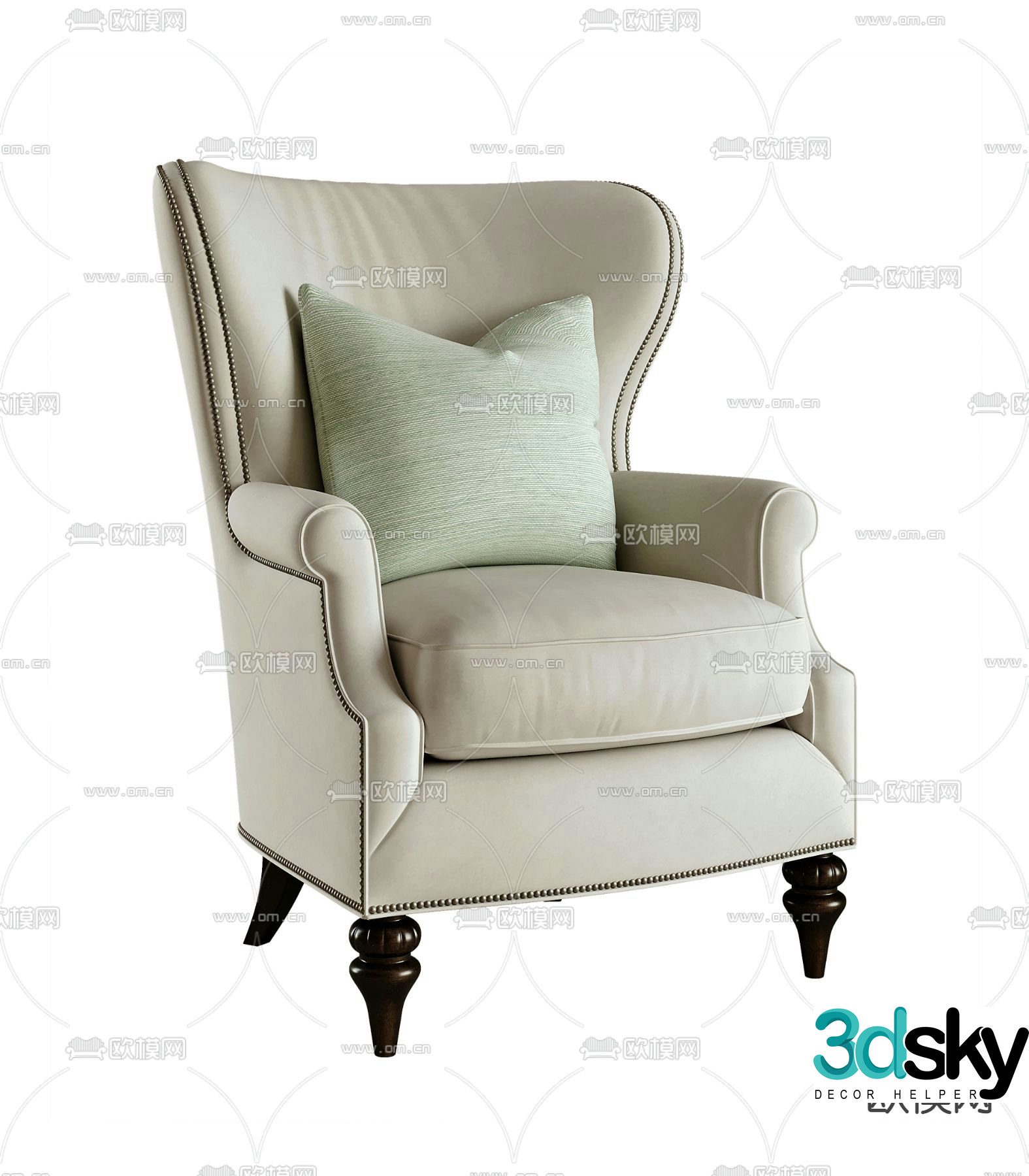 American single sofa sofa chair 3d model