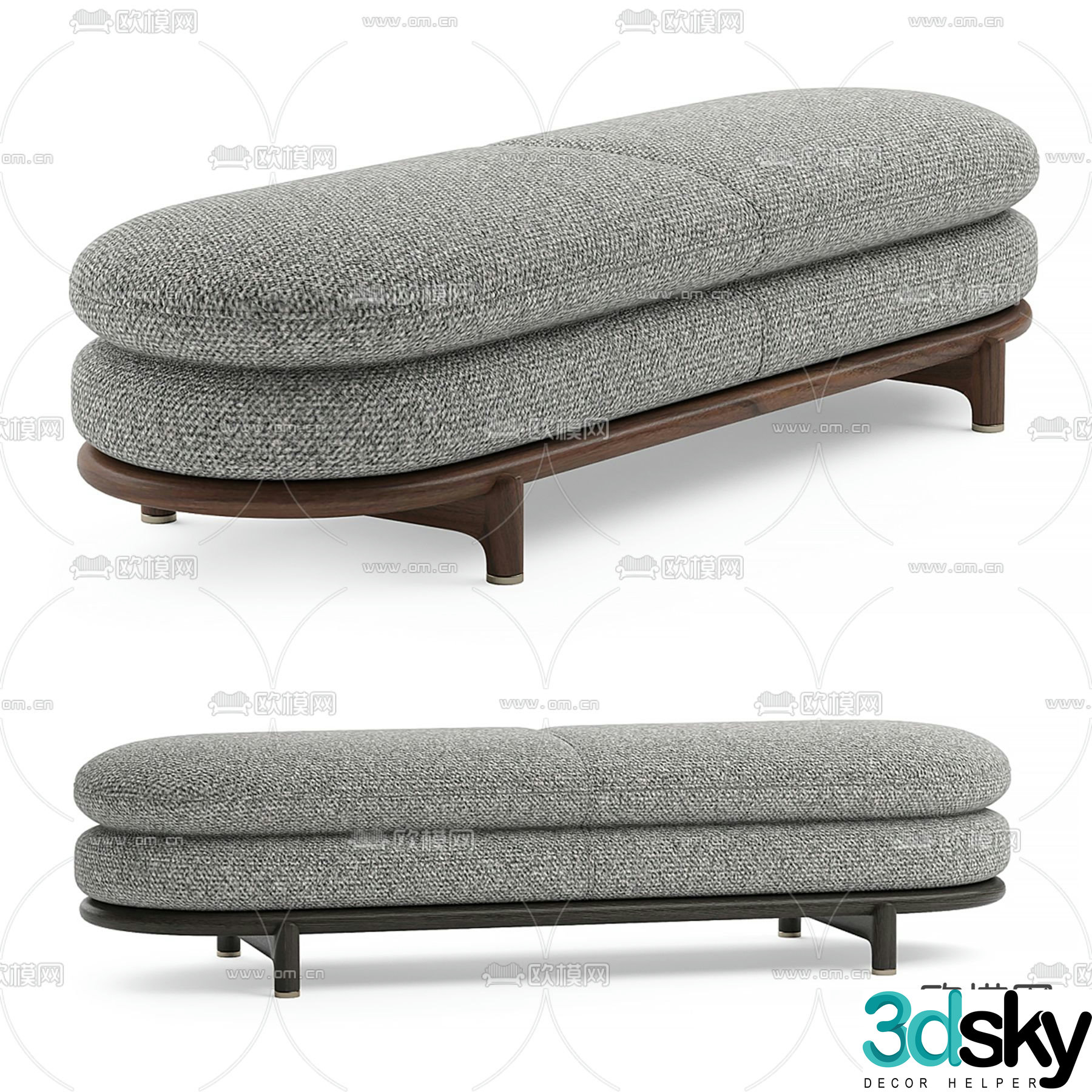 Modern bed stool 3d model