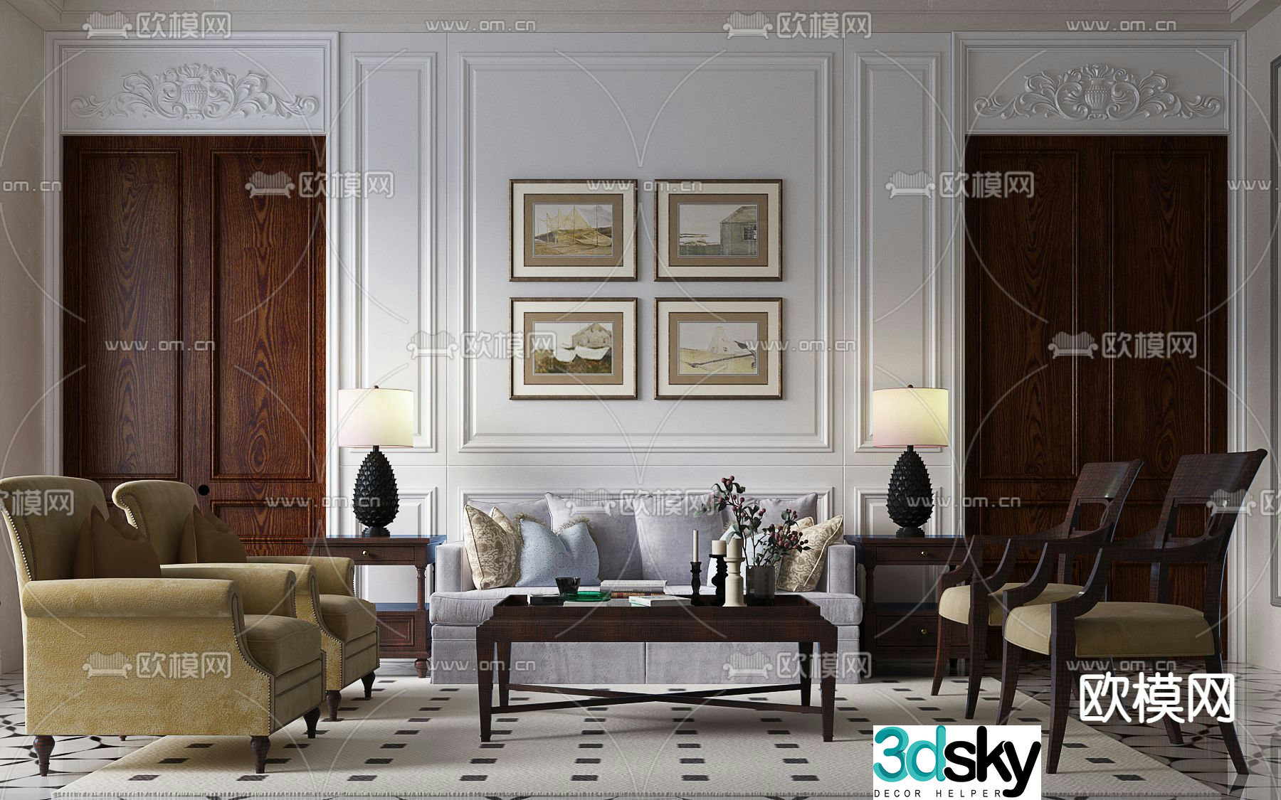 American sofa 3d model