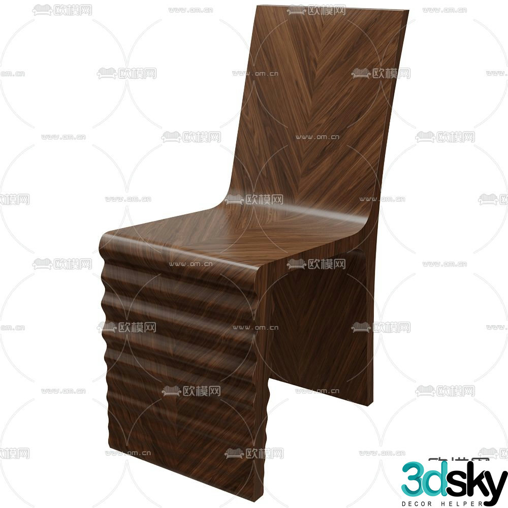 Medieval style chair single chair wooden chair 3d model