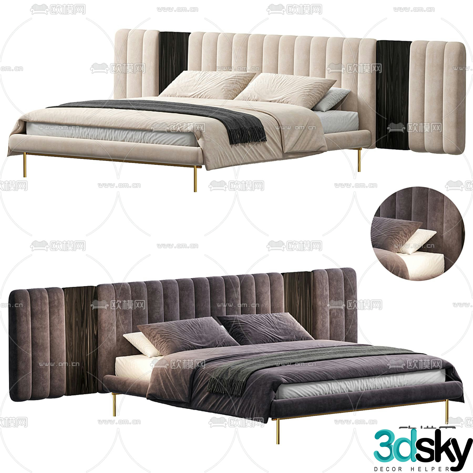 Double bed 3d model