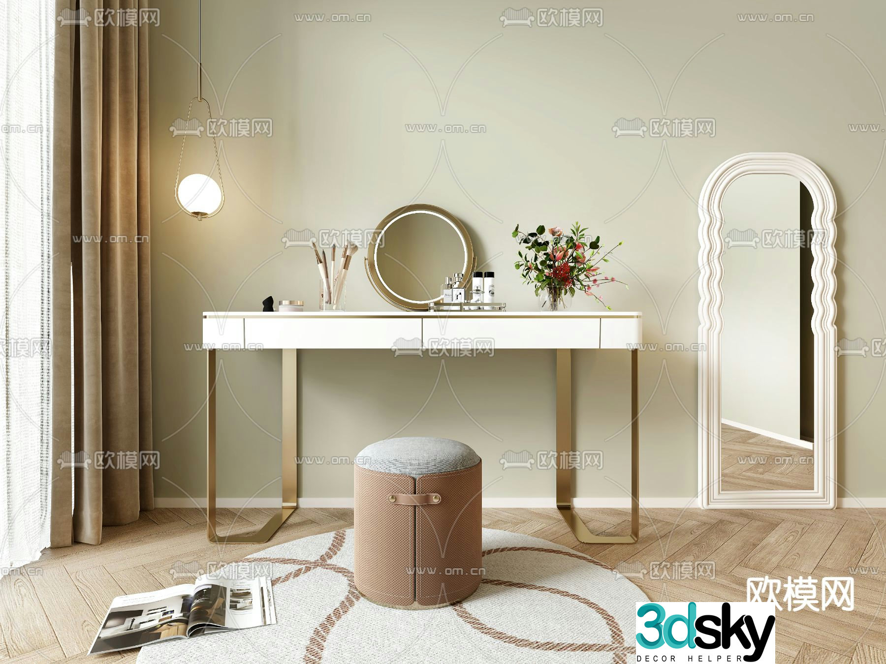 modern dressing table dressing table d model