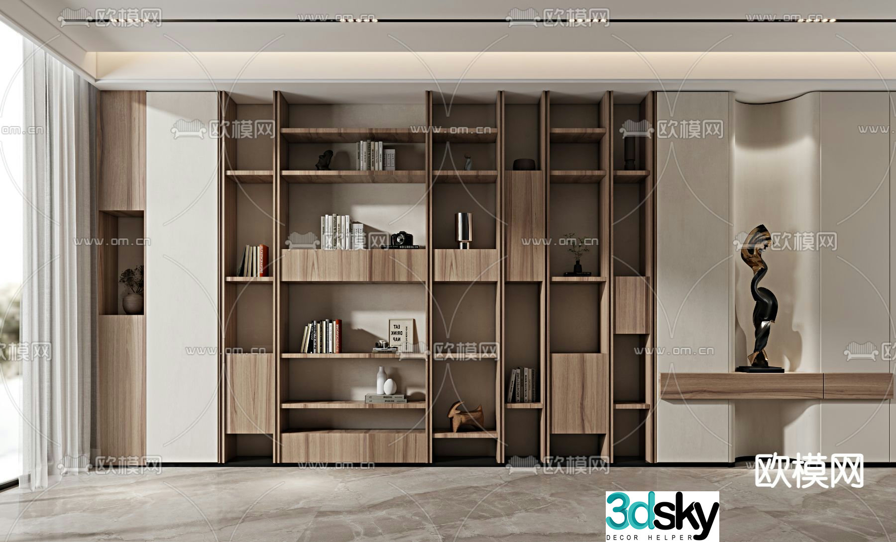Wasabi Decorative Cabinet Bookcase 3D Model