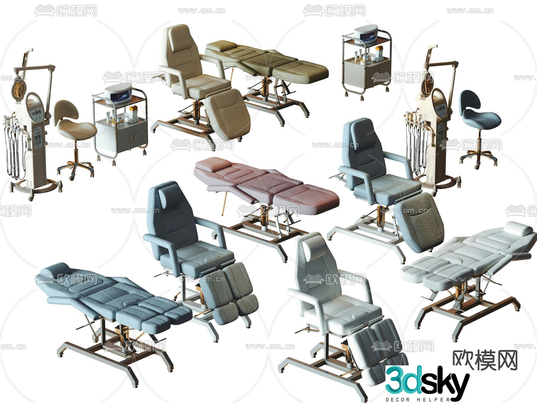 Modern massage table beauty equipment operating table 3d model
