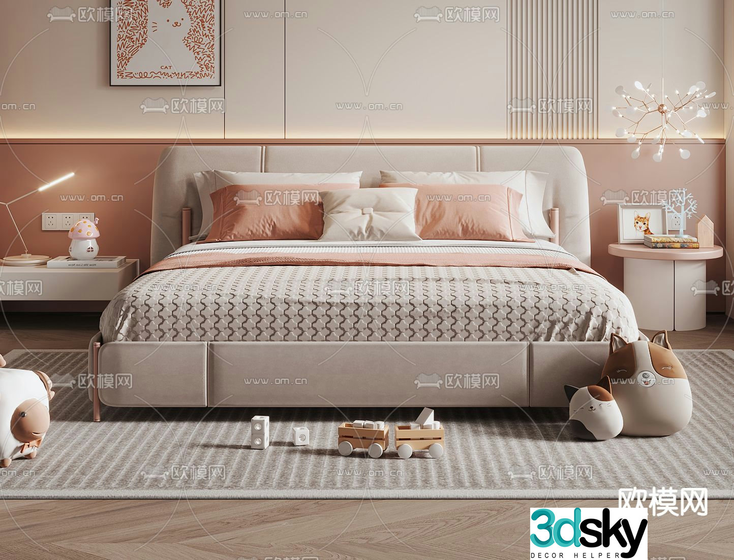 Modern children’s bed 3d model