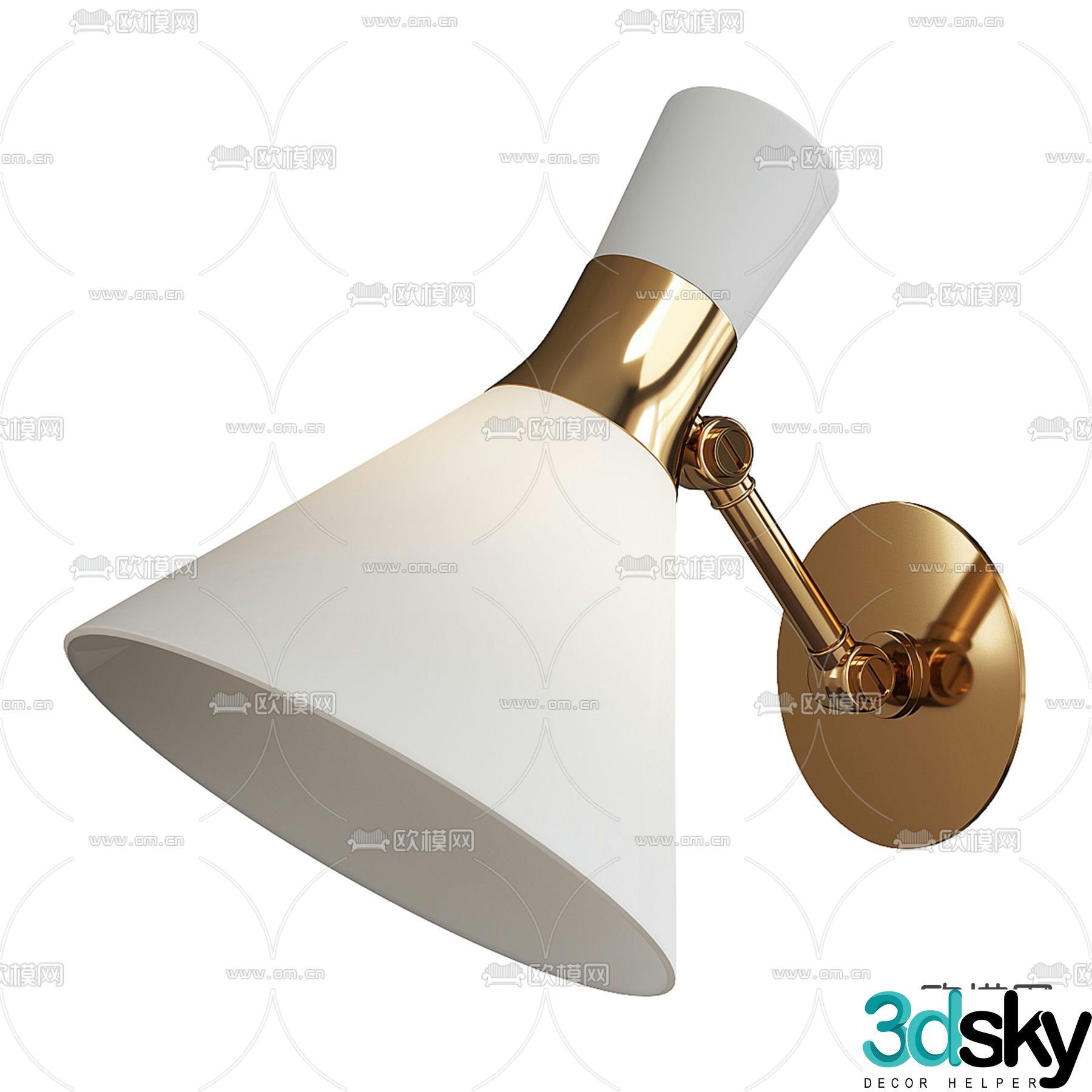 Liam small articulated wall light 3d model