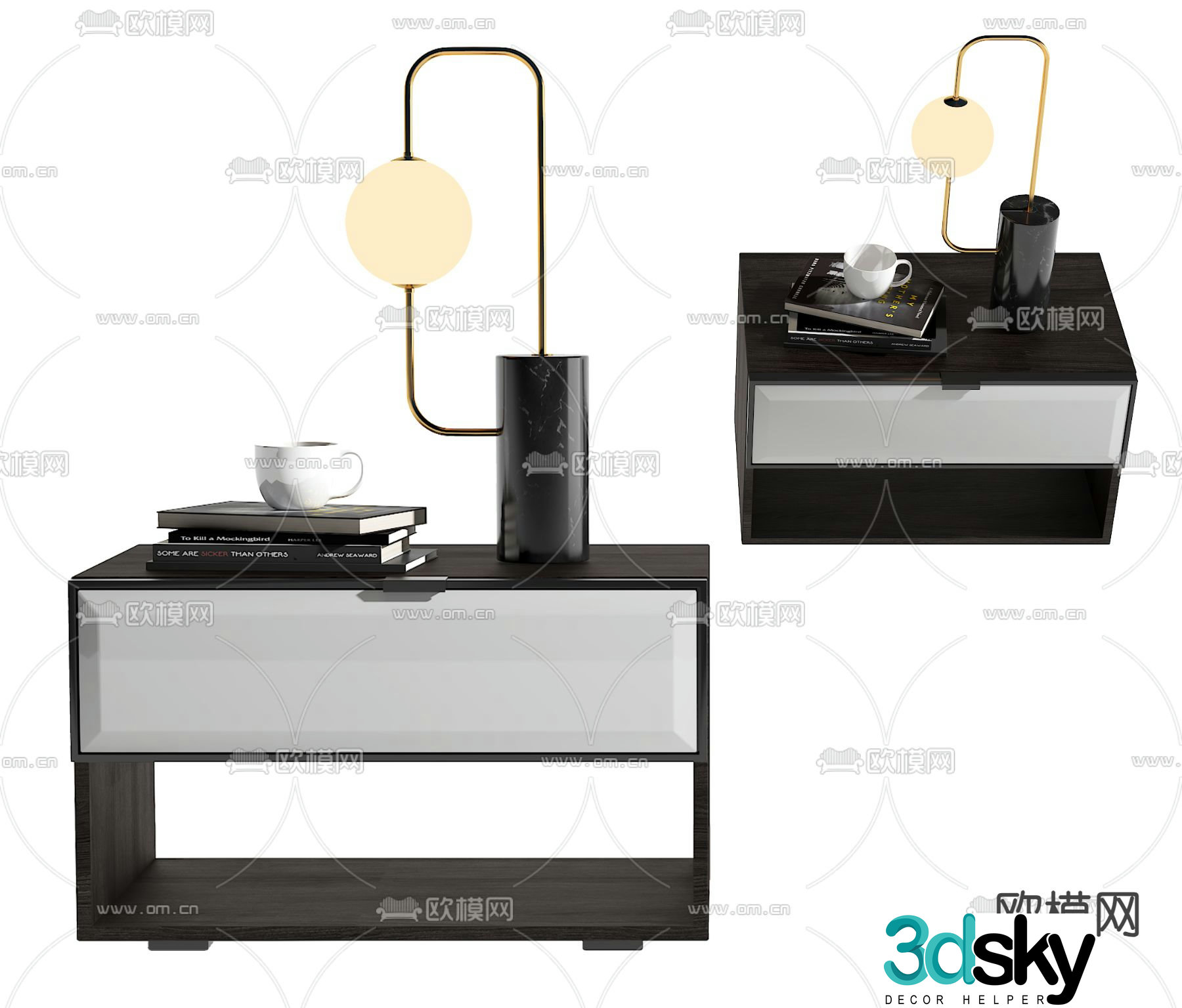 Modern bedside table 3d model