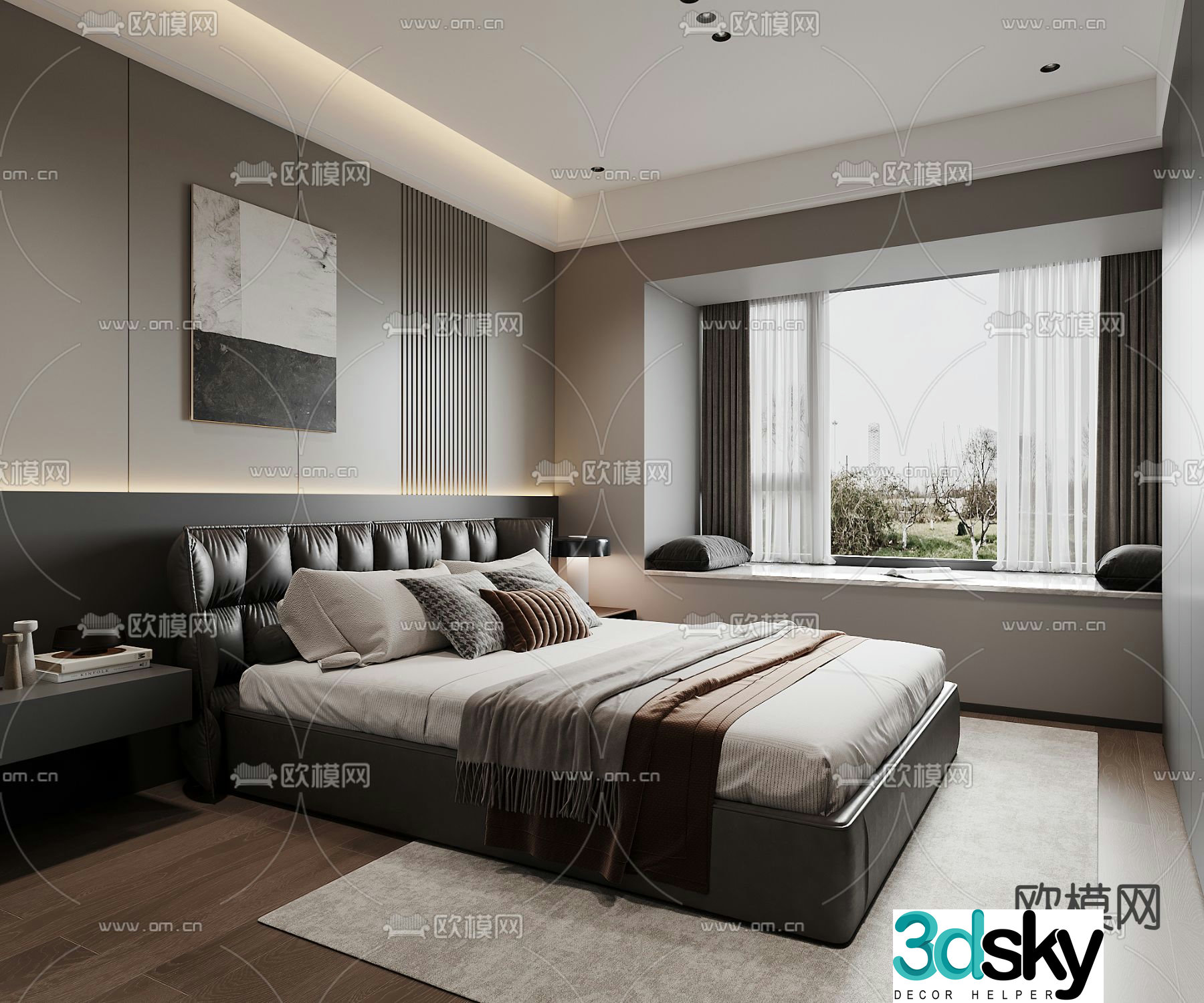 Italian bedroom master bedroom 3d model