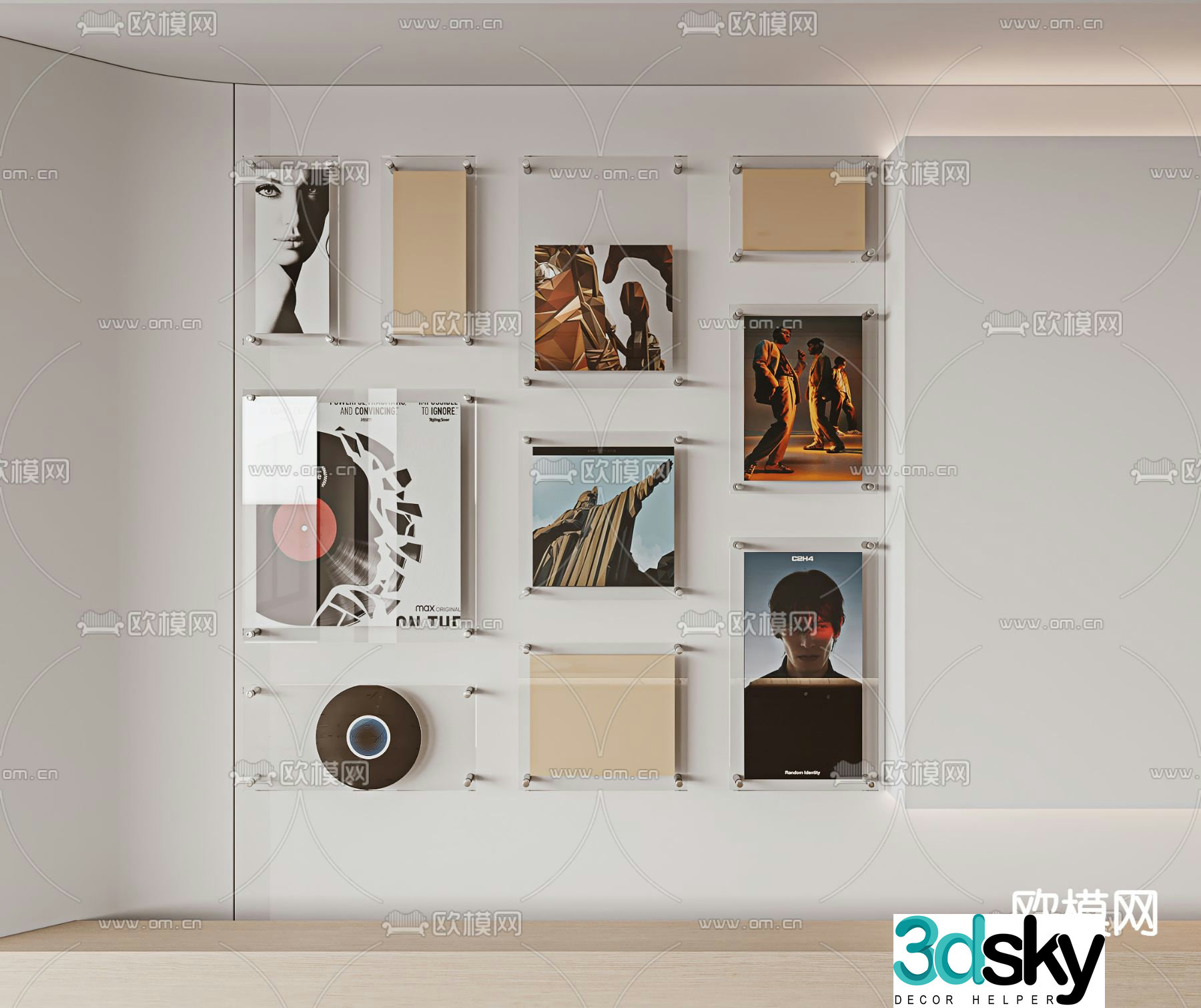 Decorative painting Hanging painting Photo wall 3d model