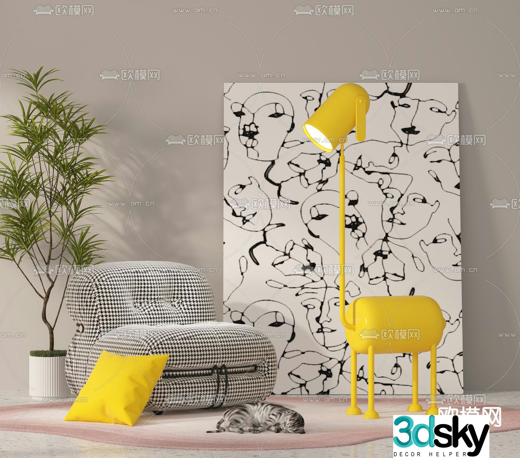 Single sofa 3d model