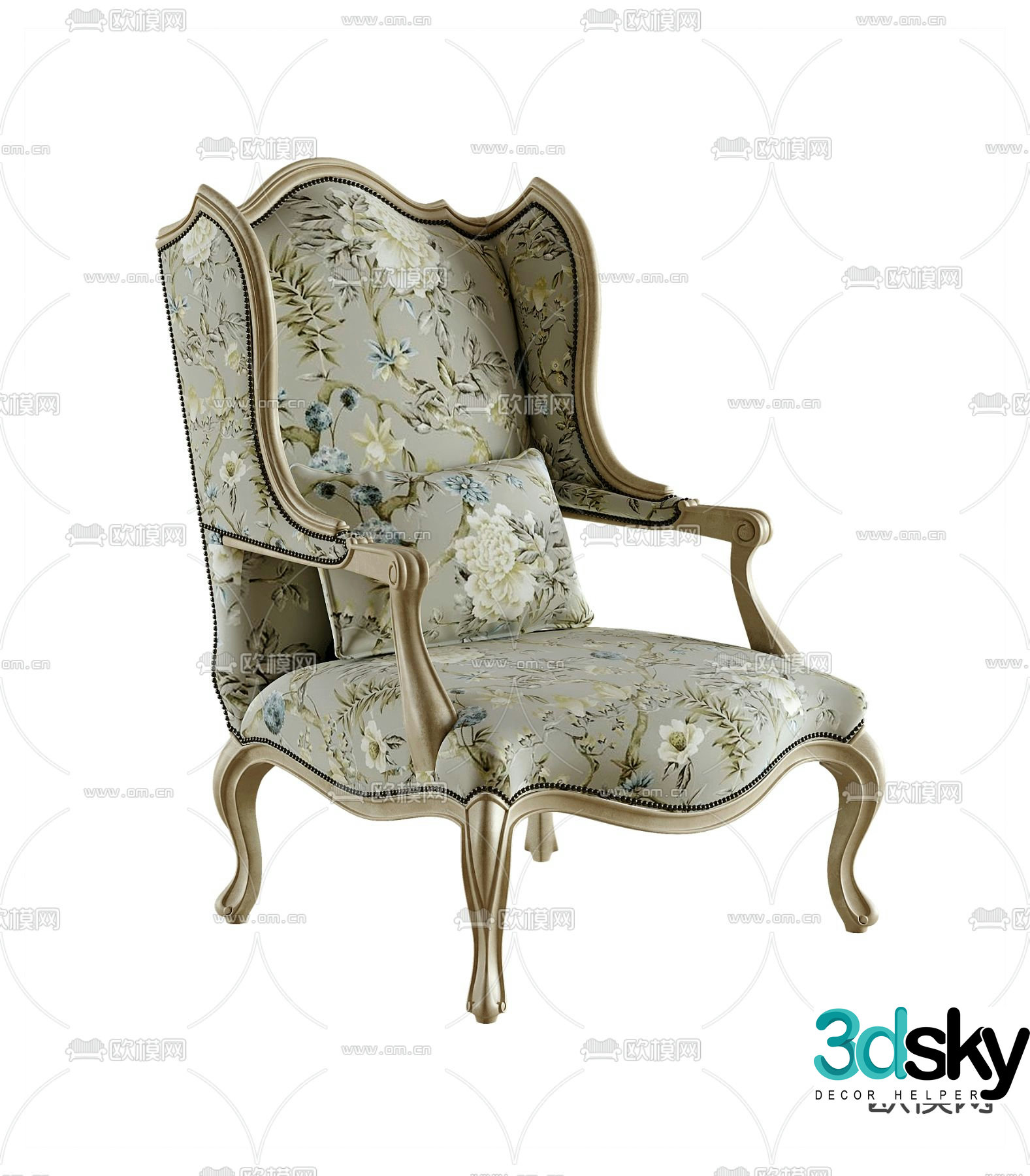 American sofa chair leisure chair 3d model