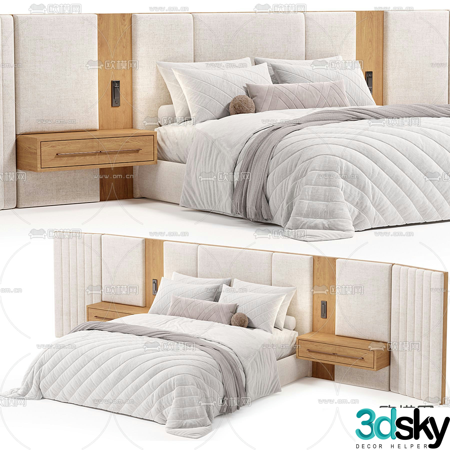 Double bed 3d model