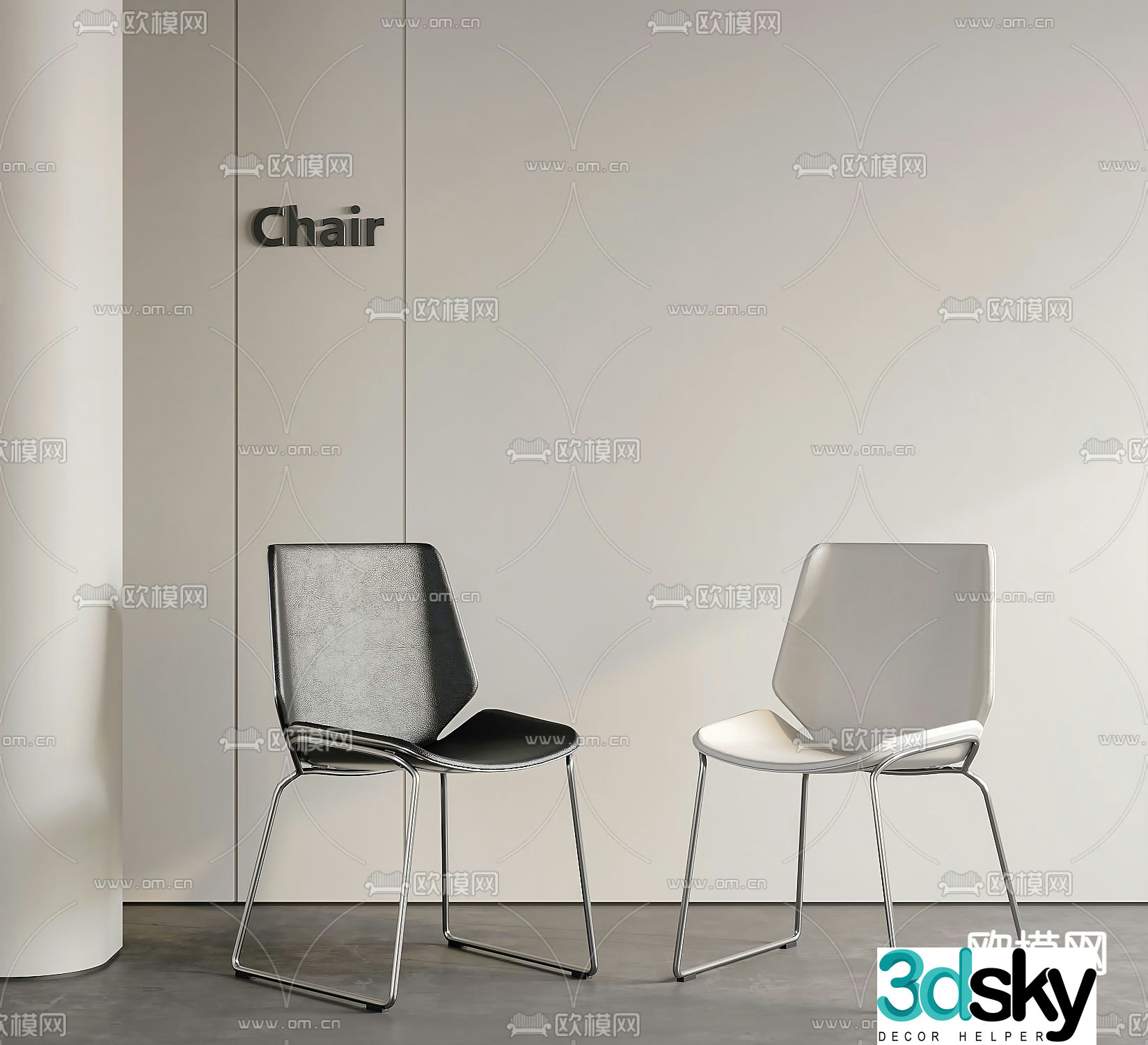 Modern chair dining chair 3d model