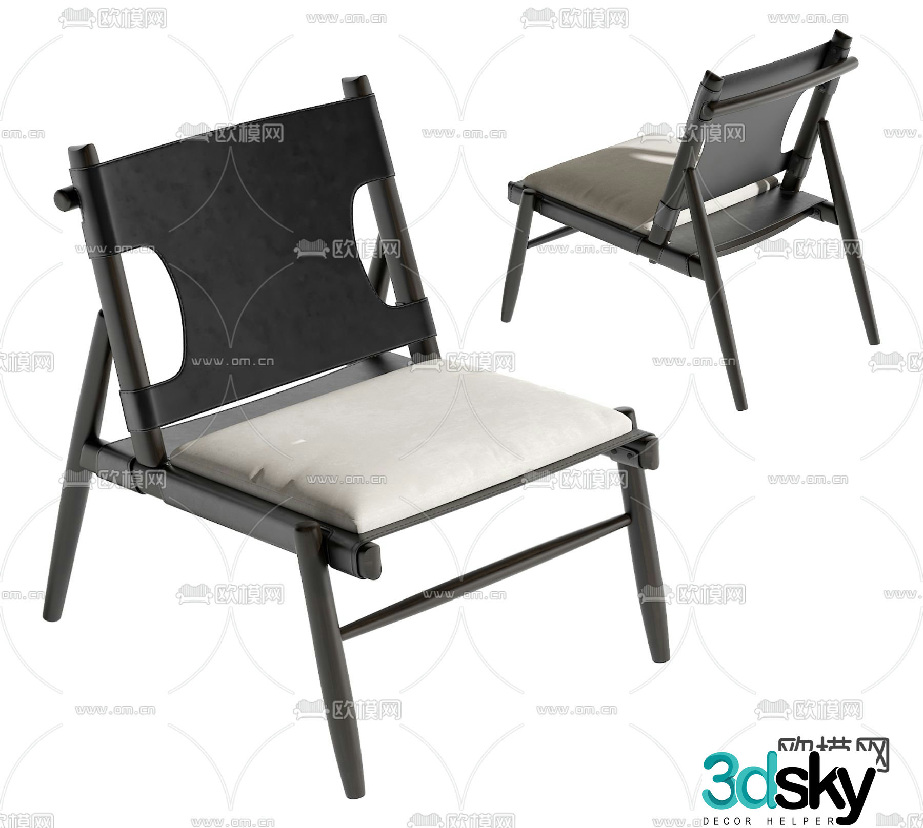 Wasabi chair leisure chair 3d model