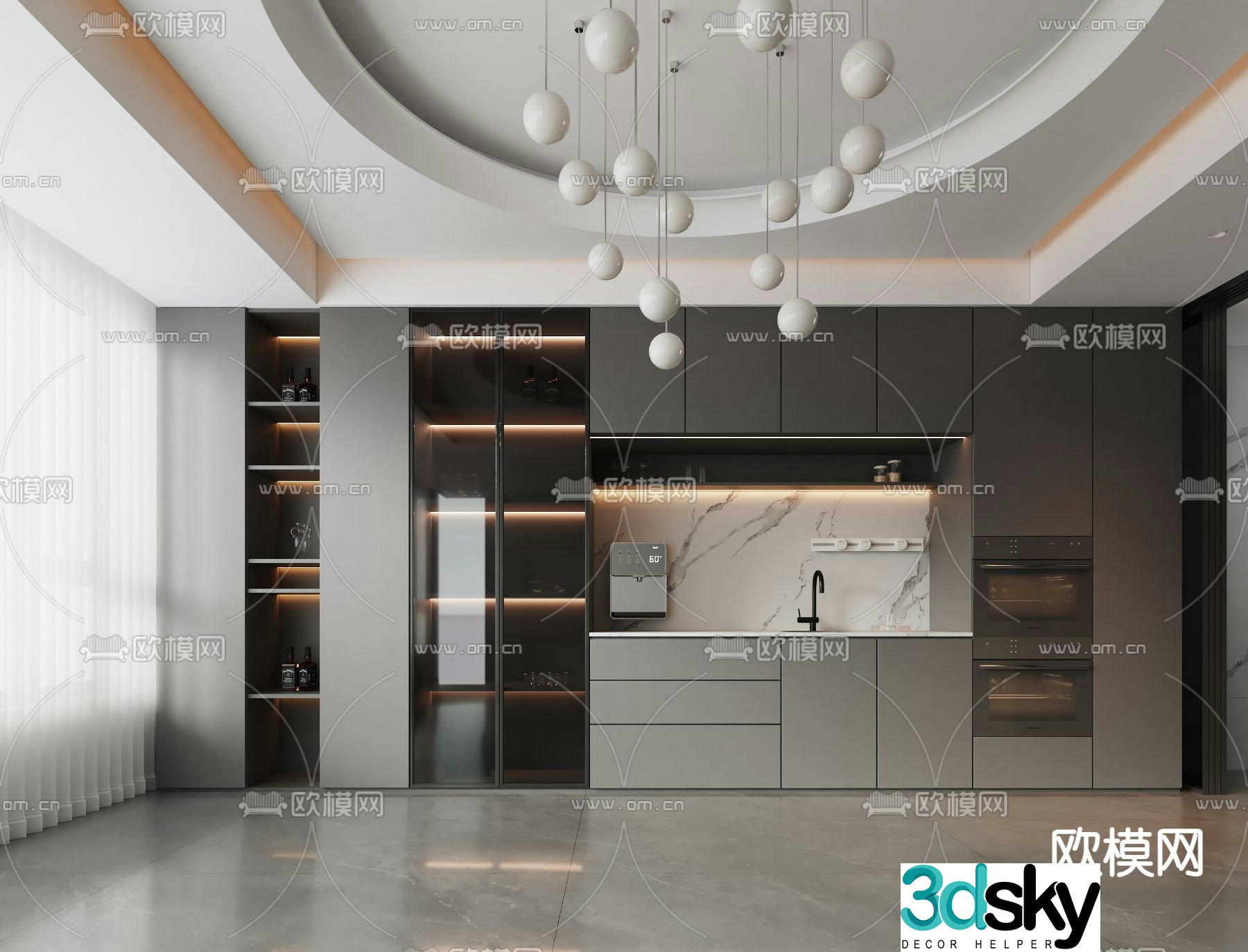 Modern wine cabinet 3d model