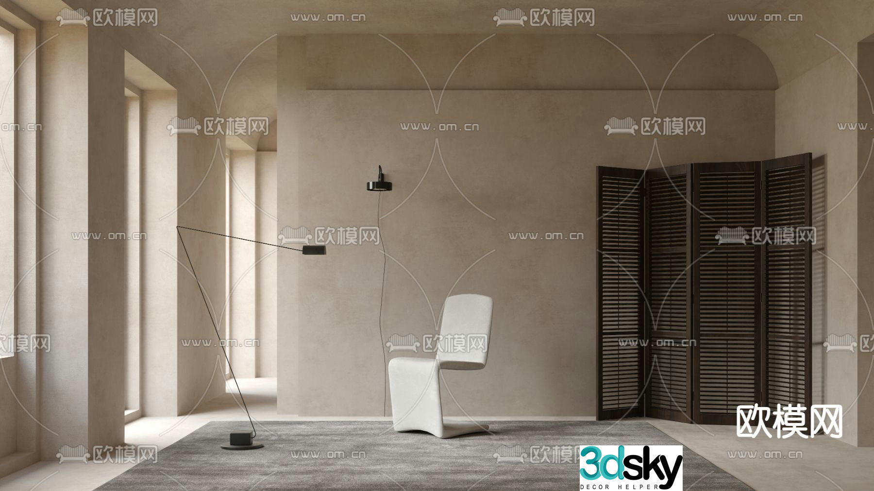 Modern single chair casual chair sofa chair 3d model