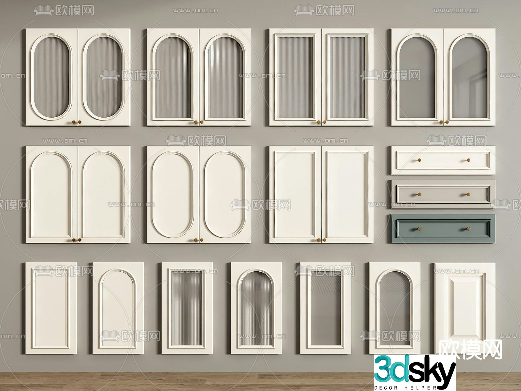 French cabinet door cabinet door wine cabinet door wardrobe door shoe cabinet door 3D model