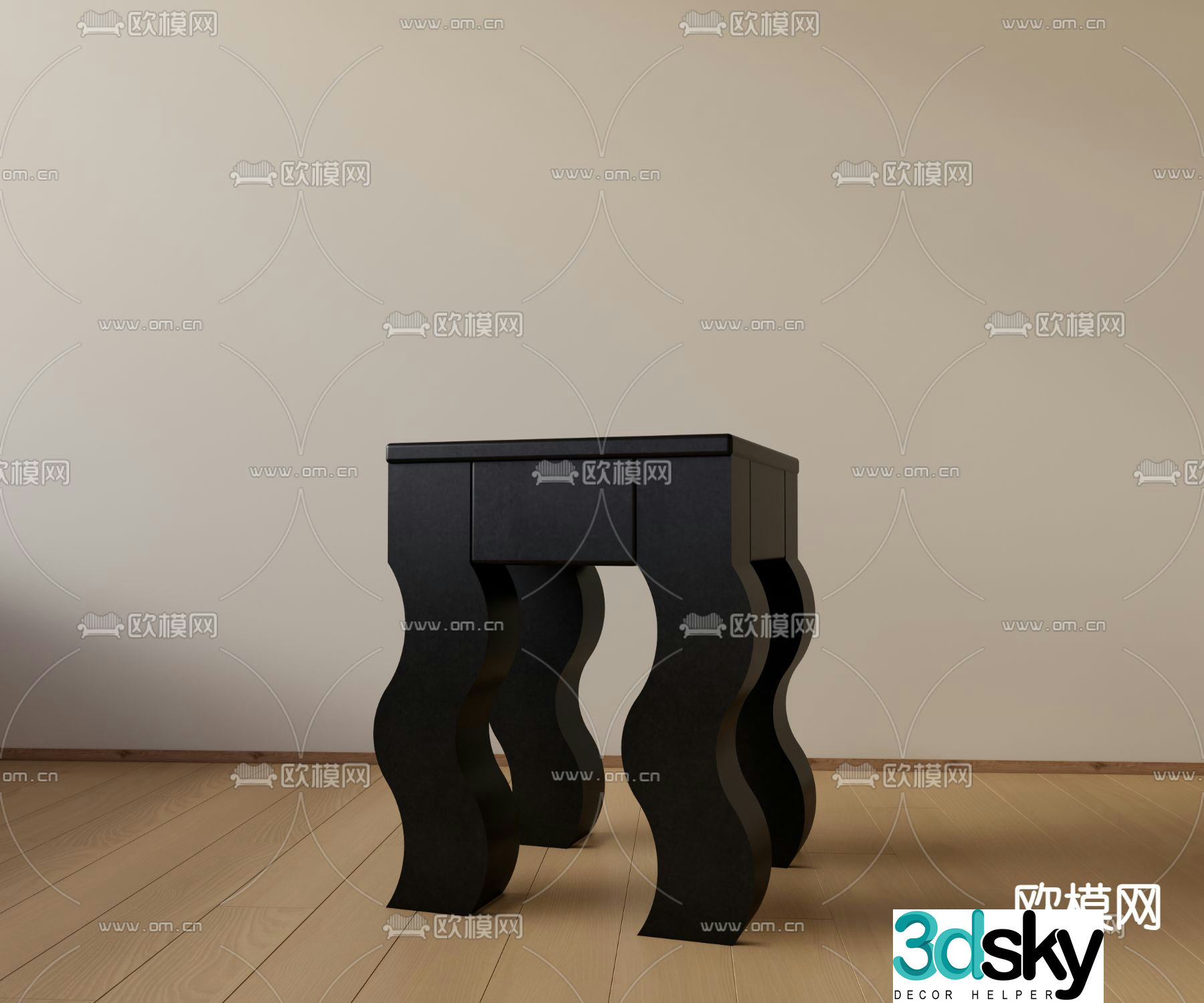 Modern shoe changing stool makeup stool small bench 3D model
