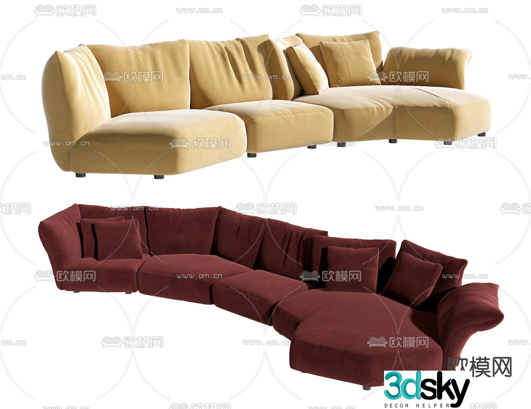 Edra multi-person sofa 3d model
