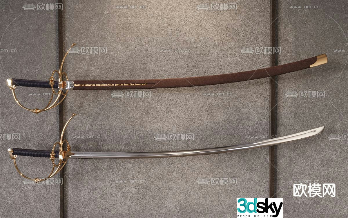 scimitar saber 3d model