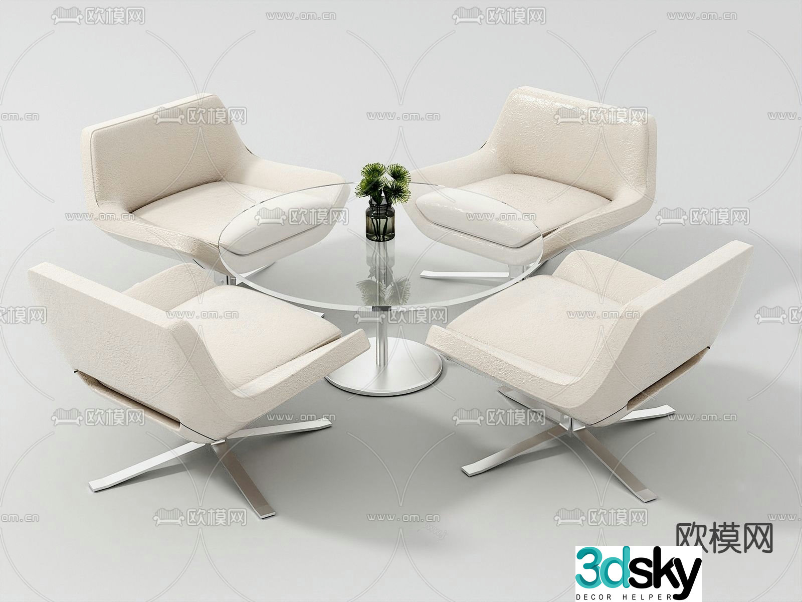 Leisure tables and chairs Negotiation tables and chairs 3d model