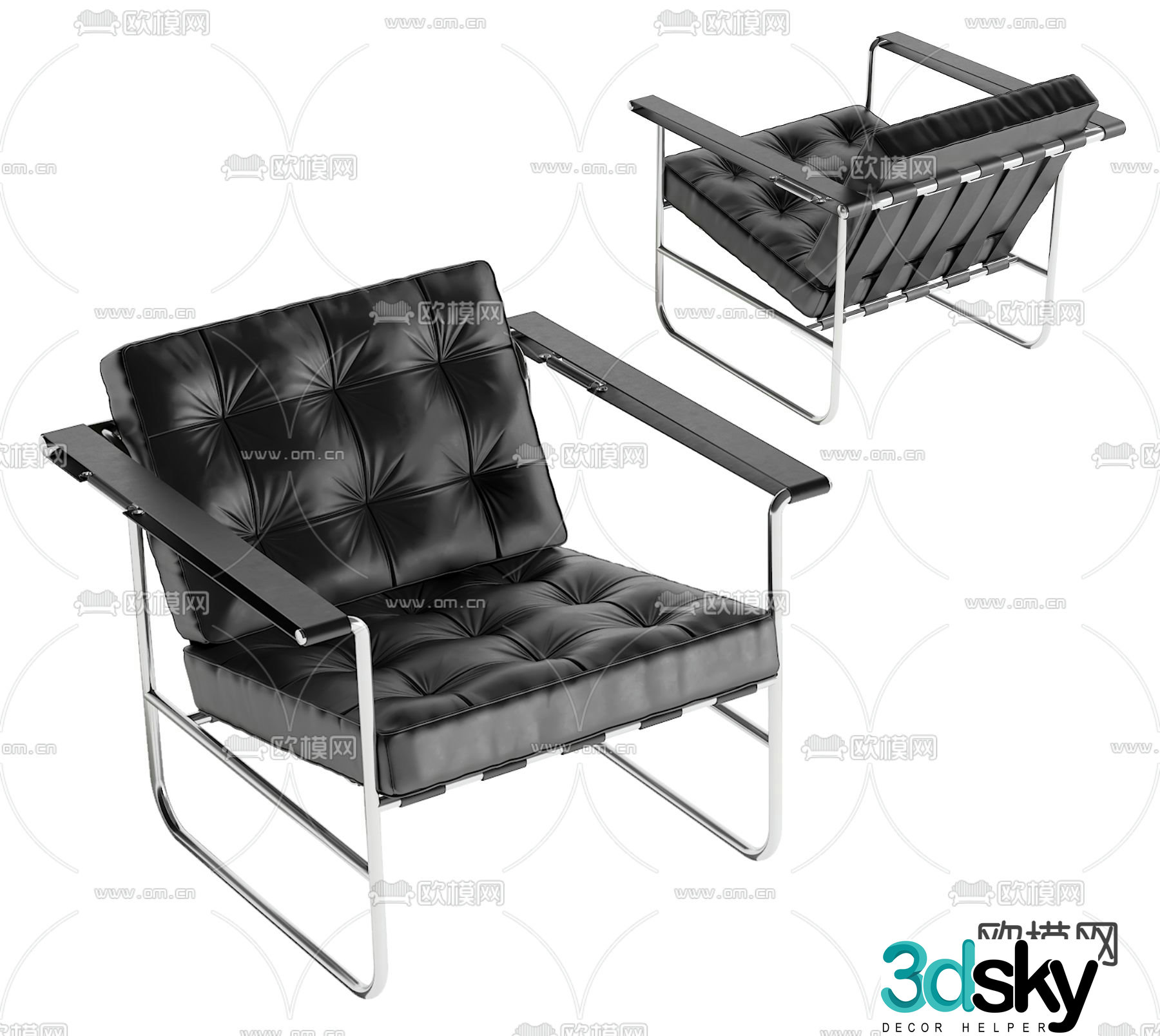 Modern chair leisure chair 3d model